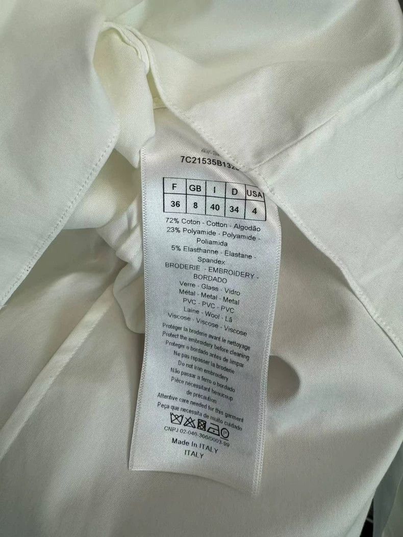 Dior Dior white logo rhinestone shirt Size US S / EU 44-46 / 1 - 5 Thumbnail