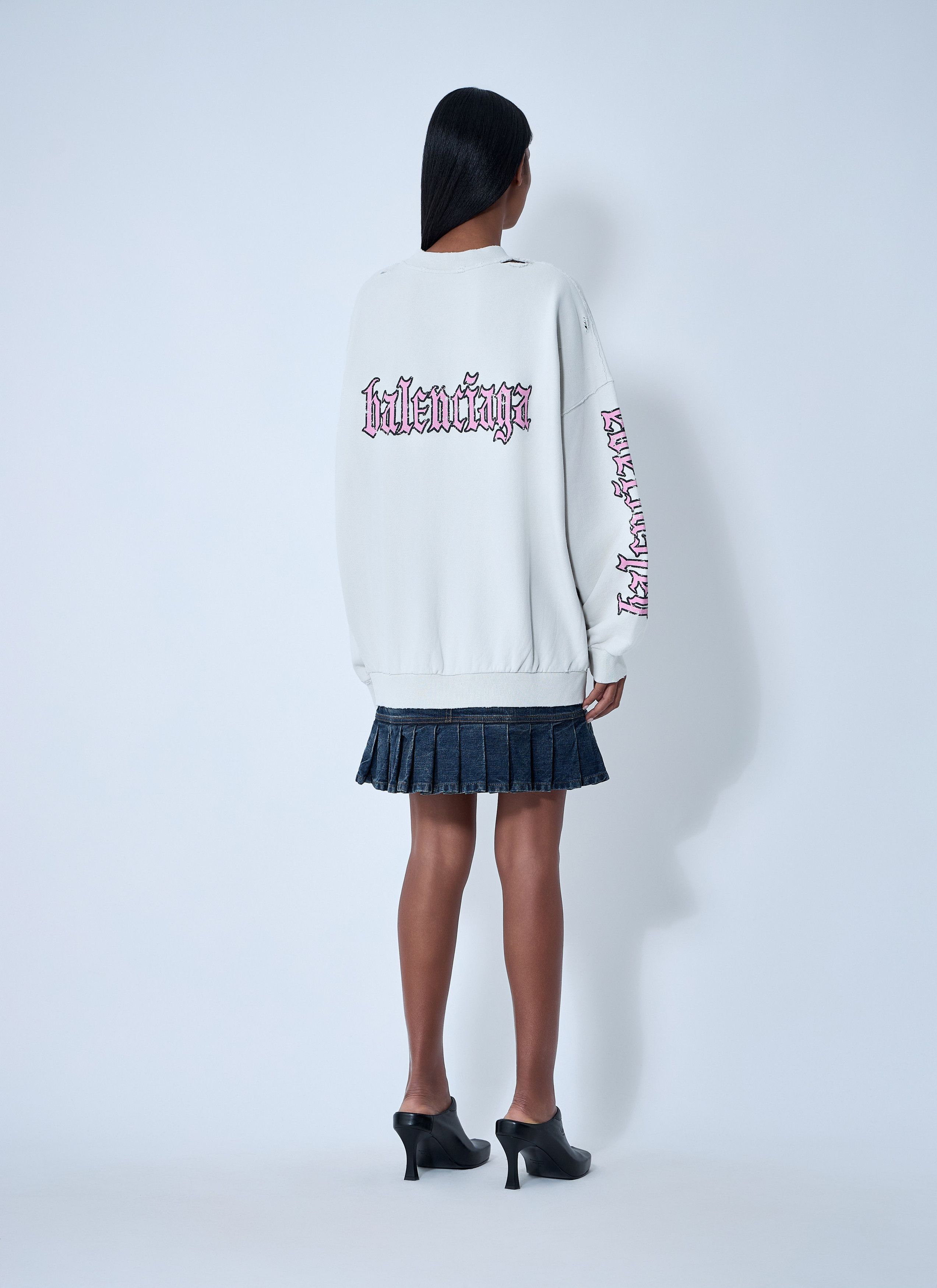 Balenciaga Logo Motif Sweatshirt Dress Size S / US 4 / IT 40 - 4 Thumbnail