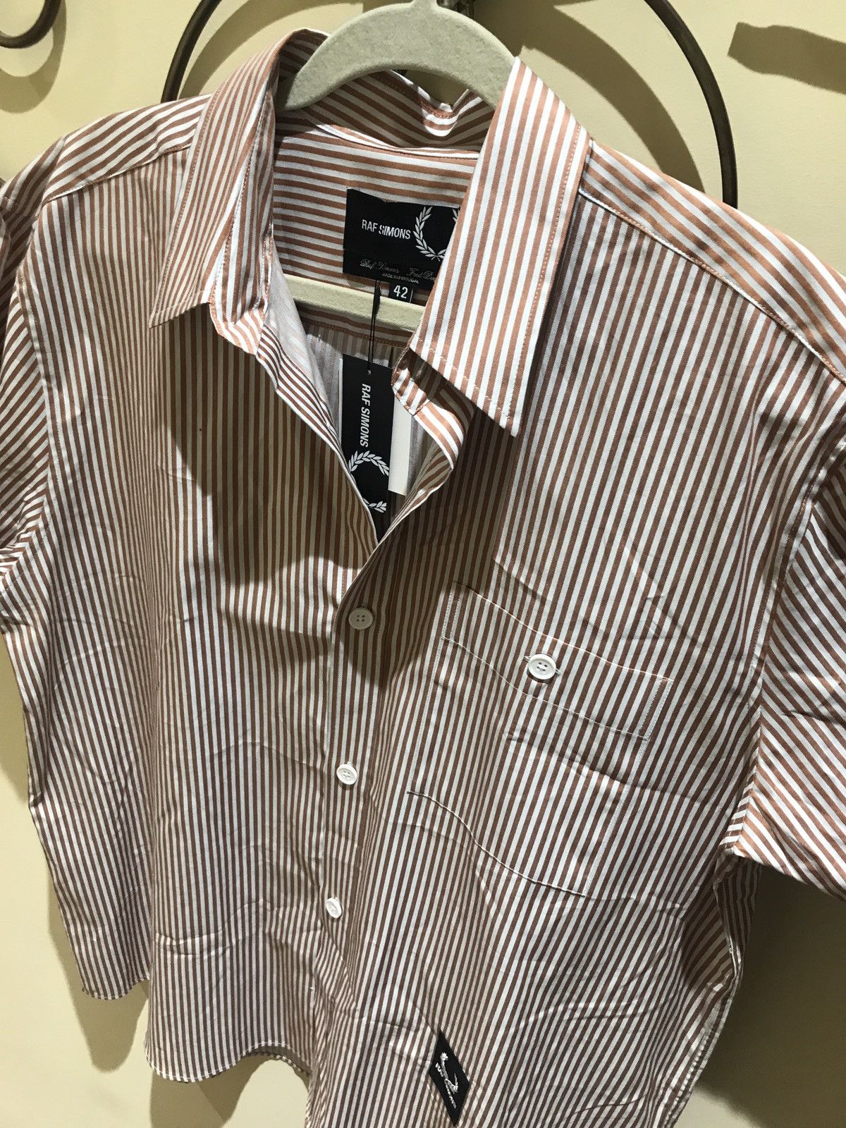 Fred Perry × Raf Simons Pinstripe Button Up Size US XL / EU 56 / 4 - 2 Thumbnail