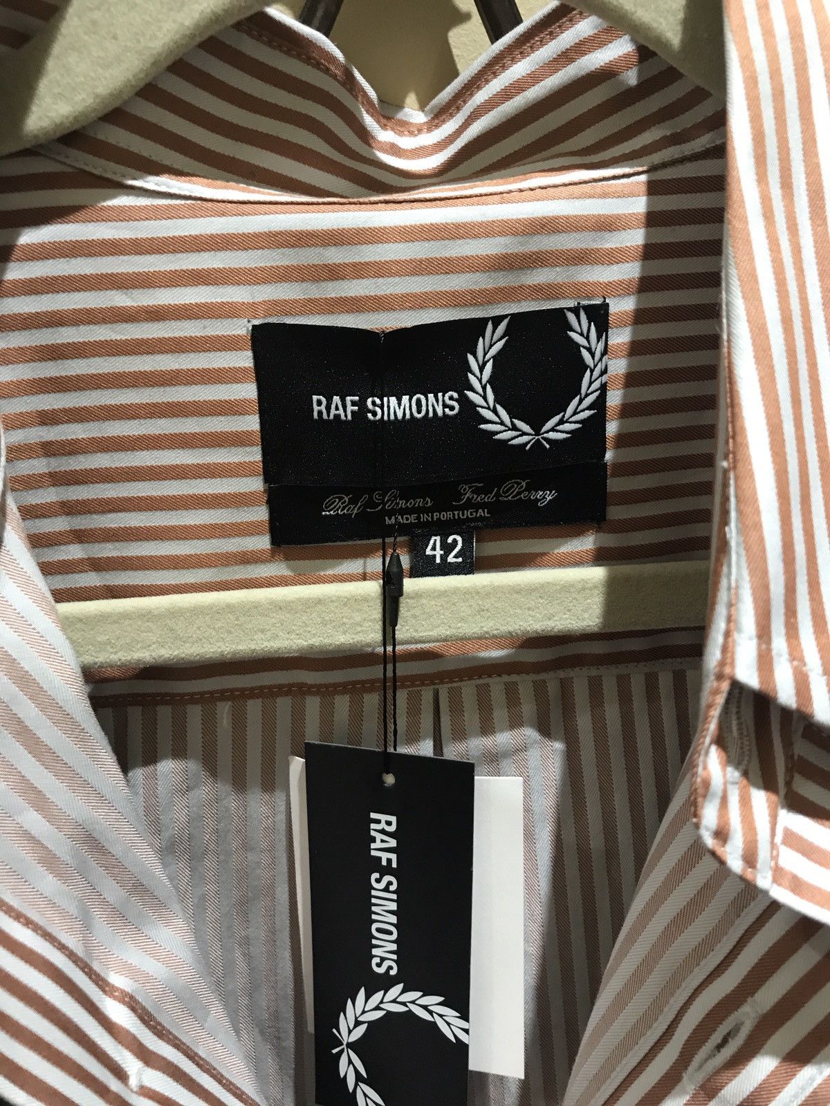 Fred Perry × Raf Simons Pinstripe Button Up Size US XL / EU 56 / 4 - 3 Thumbnail