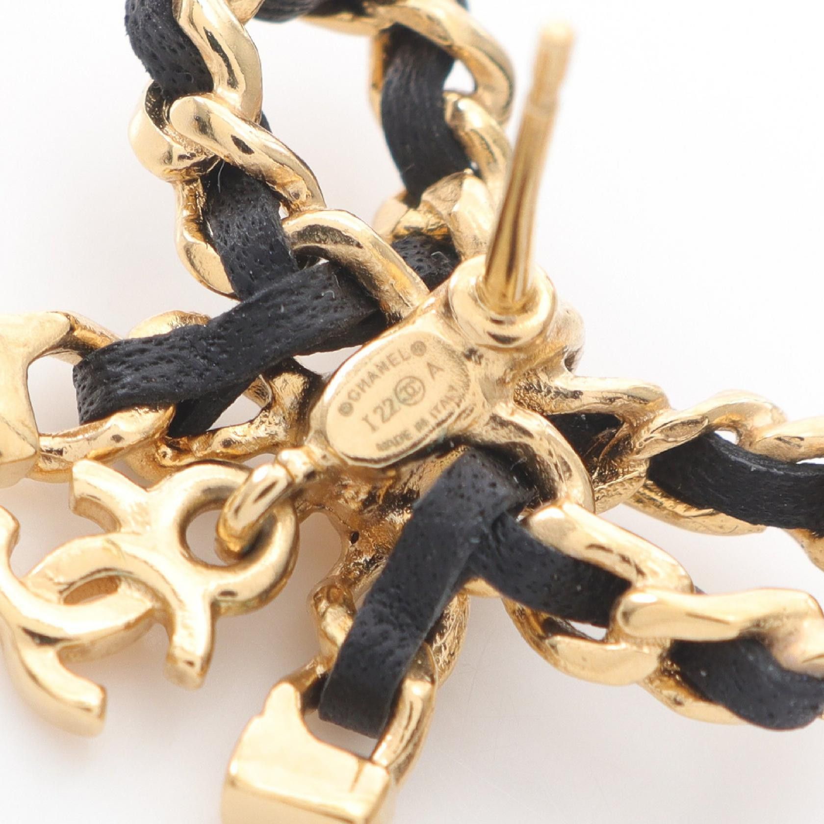 Chanel Chanel Chanel Coco Mark Ribbon Earrings Metal Earrings Size ONE SIZE - 3 Thumbnail