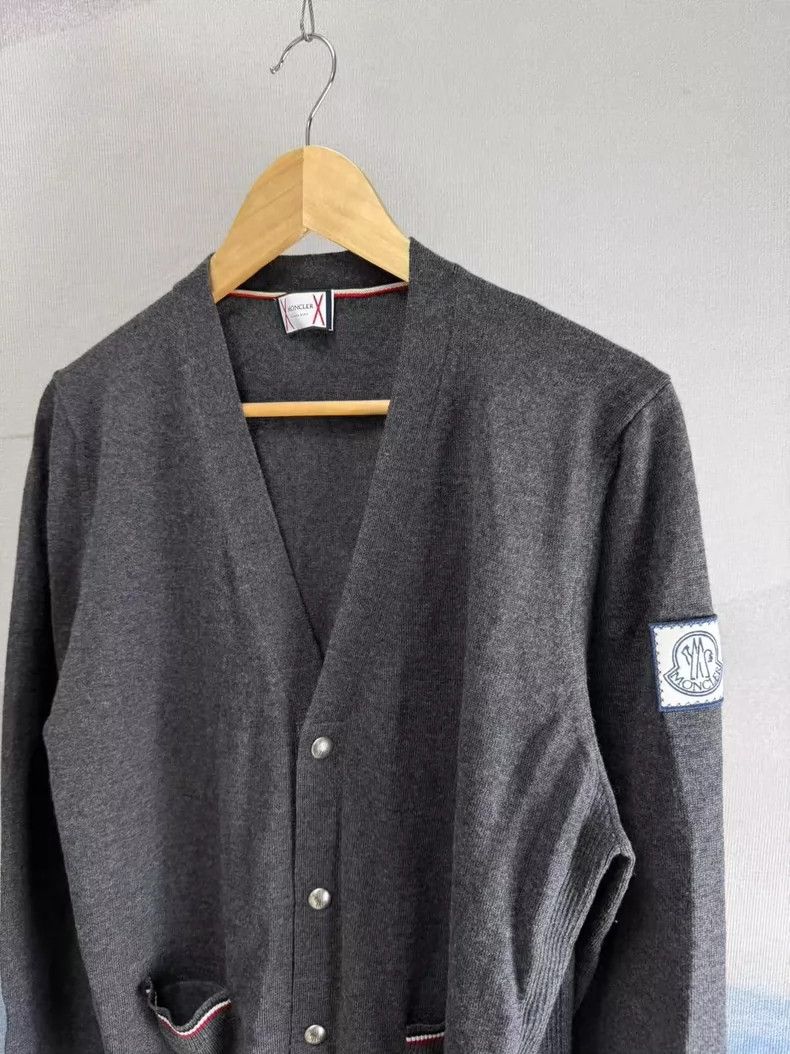 Moncler Moncler Gray Wool Button-Up Cardigan Size US XL / EU 56 / 4 - 2 Thumbnail