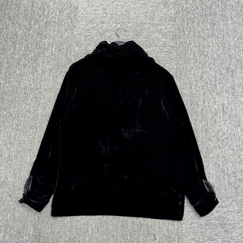 Saint Laurent Paris black velvet long sleeve coat Size US L / EU 52-54 / 3 - 2 Thumbnail