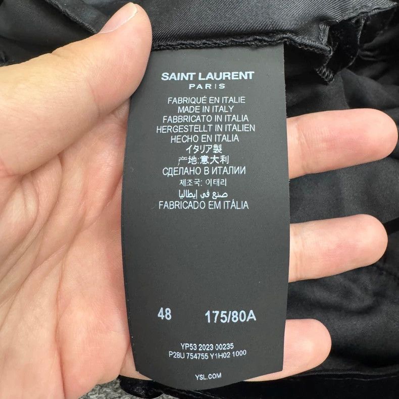 Saint Laurent Paris black velvet wide leg pants Size US 44 / EU 60 - 4 Thumbnail