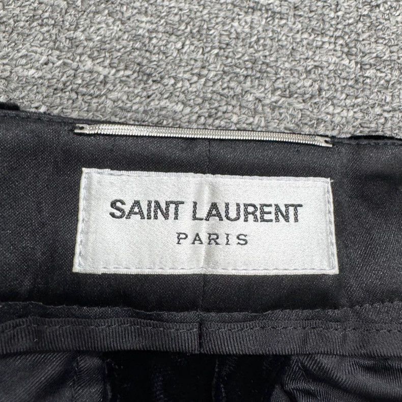 Saint Laurent Paris black velvet wide leg pants Size US 44 / EU 60 - 3 Thumbnail