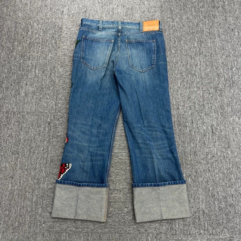 Gucci Gucci floral embroidered cropped jeans Size US 32 / EU 48 - 2 Thumbnail