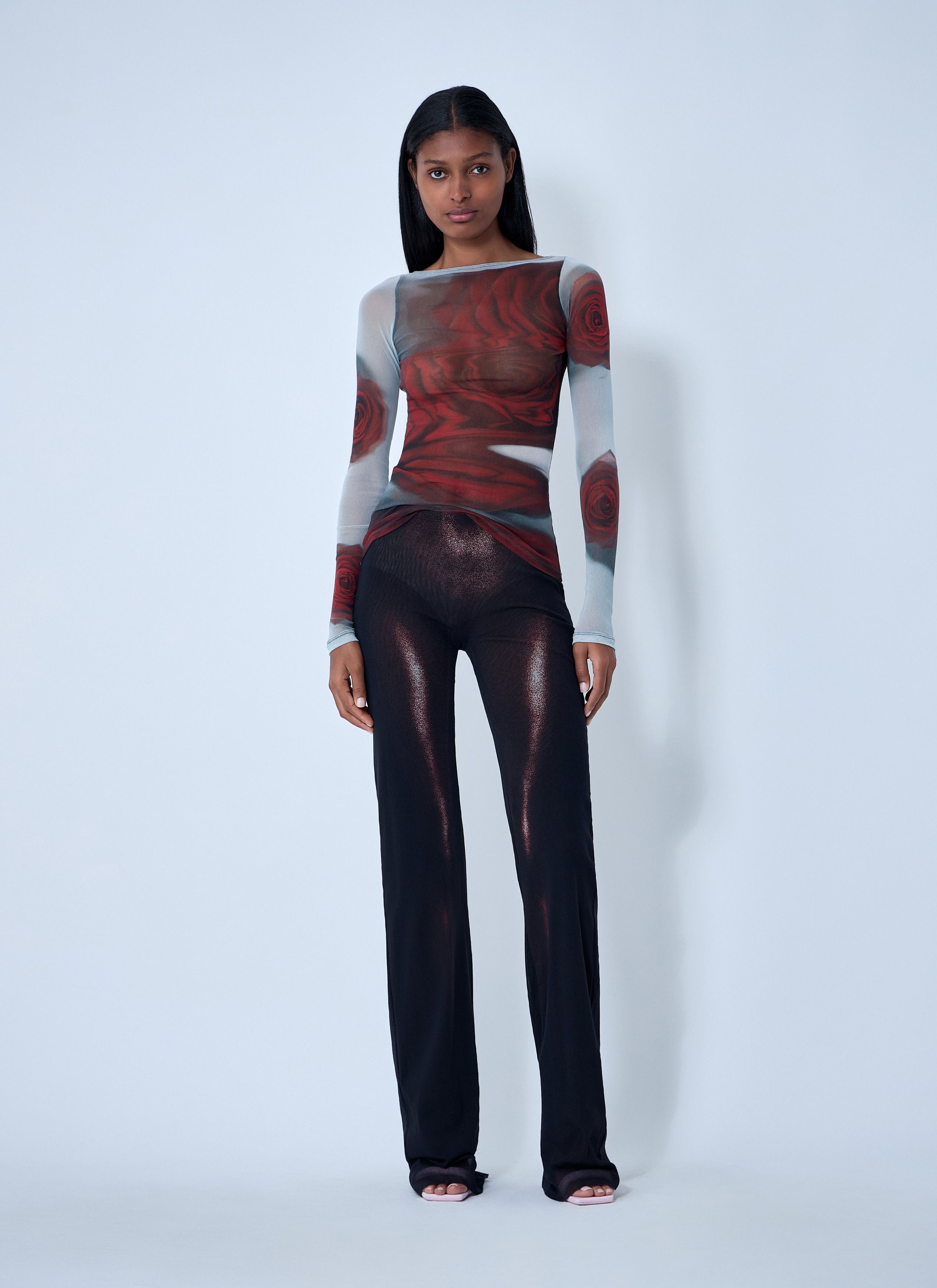 Jean Paul Gaultier Blurry Roses Mesh Tank Top Size M / US 6-8 / IT 42-44 - 2 Thumbnail