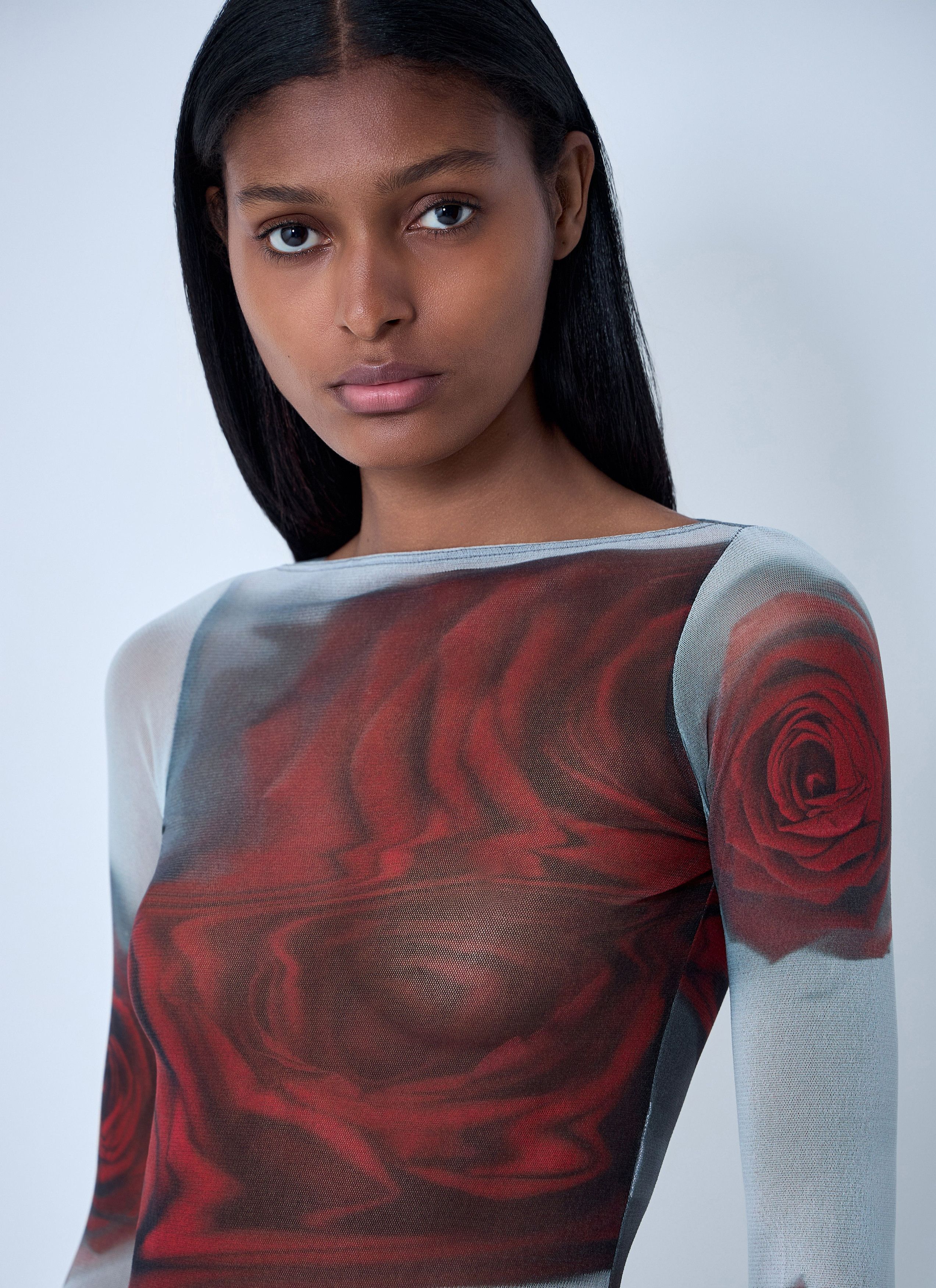 Jean Paul Gaultier Blurry Roses Mesh Tank Top Size M / US 6-8 / IT 42-44 - 5 Thumbnail