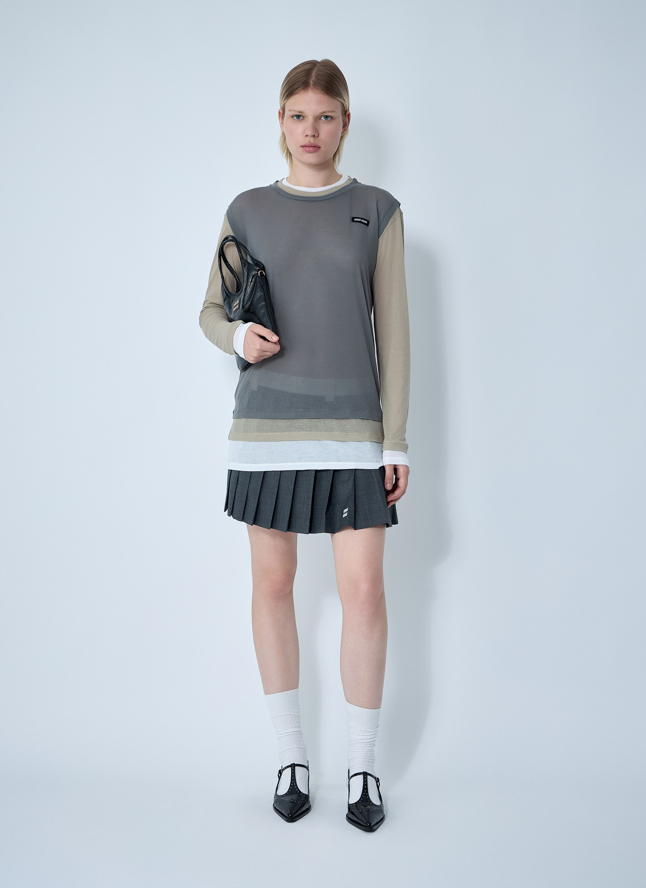 Miu Miu Set Of Three Logo Motif T-Shirts Size S / US 4 / IT 40 - 2 Thumbnail