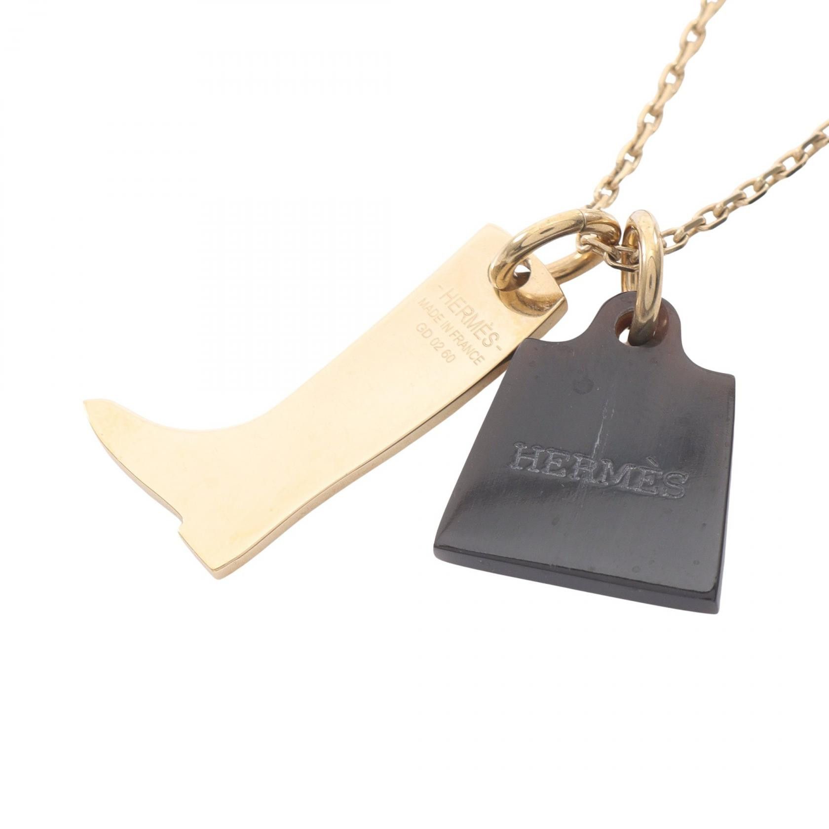 Hermes Hermes Hermes Amulette Maroquinerie PM Buffalo Horn Necklace Metal Necklace Size ONE SIZE - 2 Thumbnail