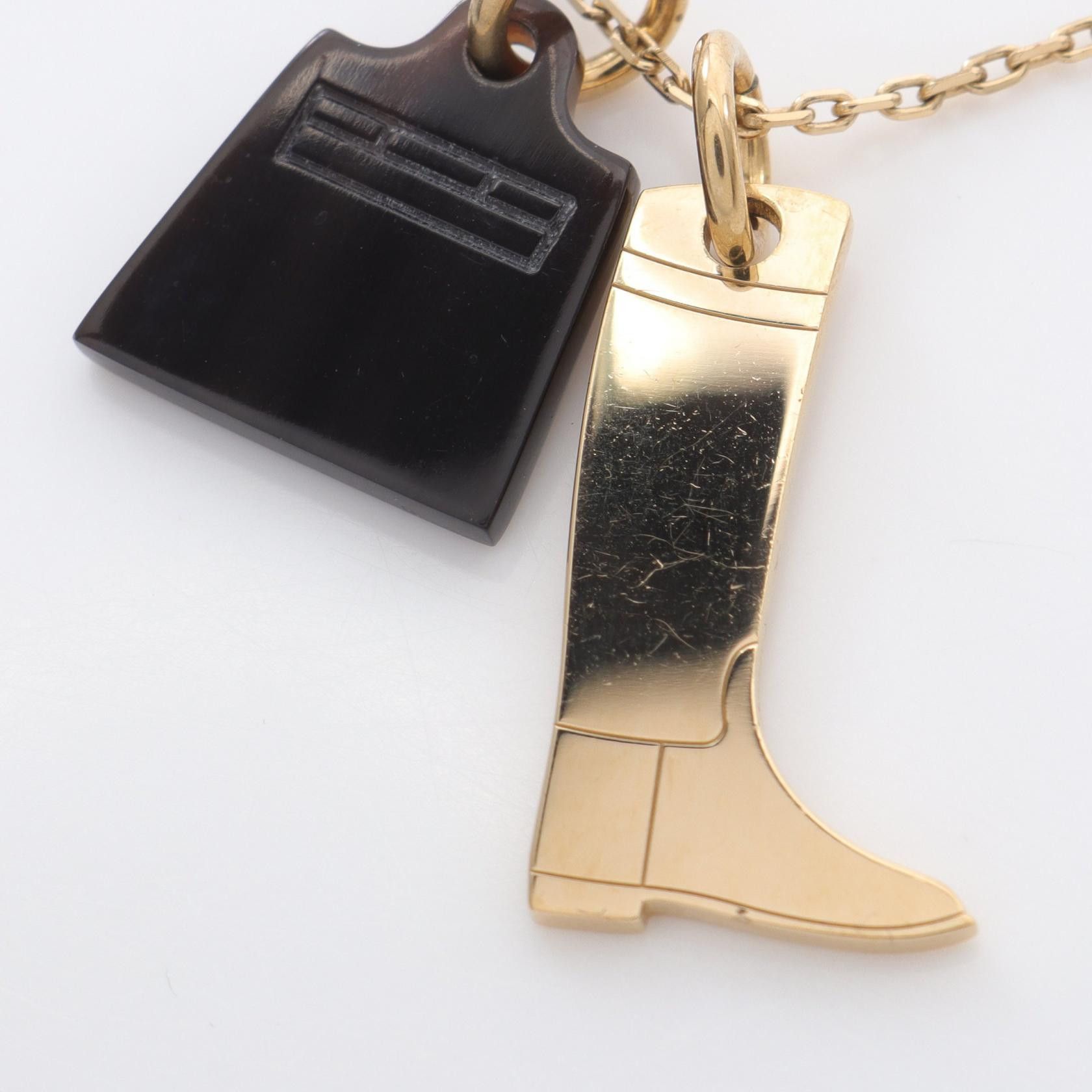 Hermes Hermes Hermes Amulette Maroquinerie PM Buffalo Horn Necklace Metal Necklace Size ONE SIZE - 7 Thumbnail