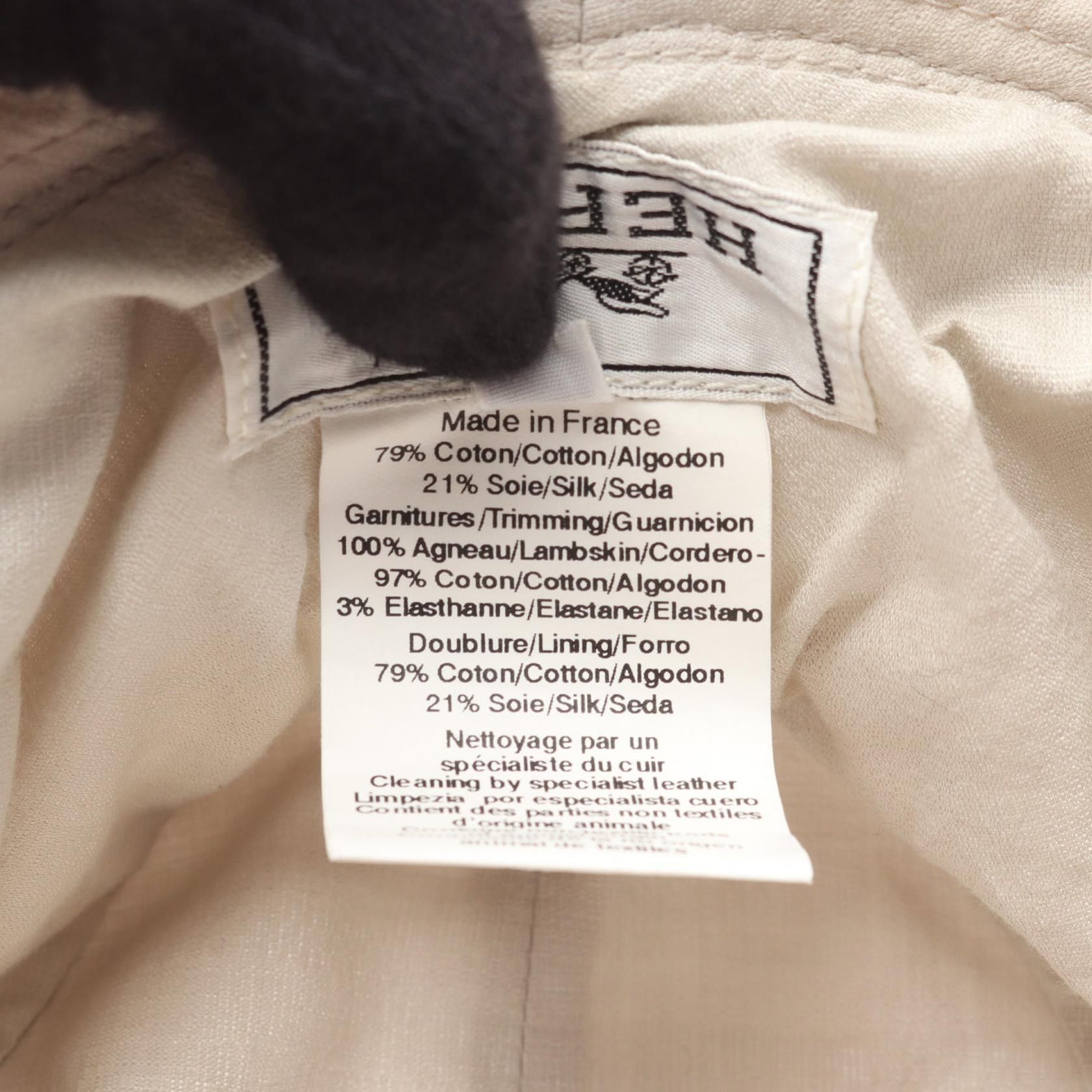 Hermes Hermes Hermes Hat Silk Leather Cotton Hat Leather Hats Size ONE SIZE - 5 Thumbnail