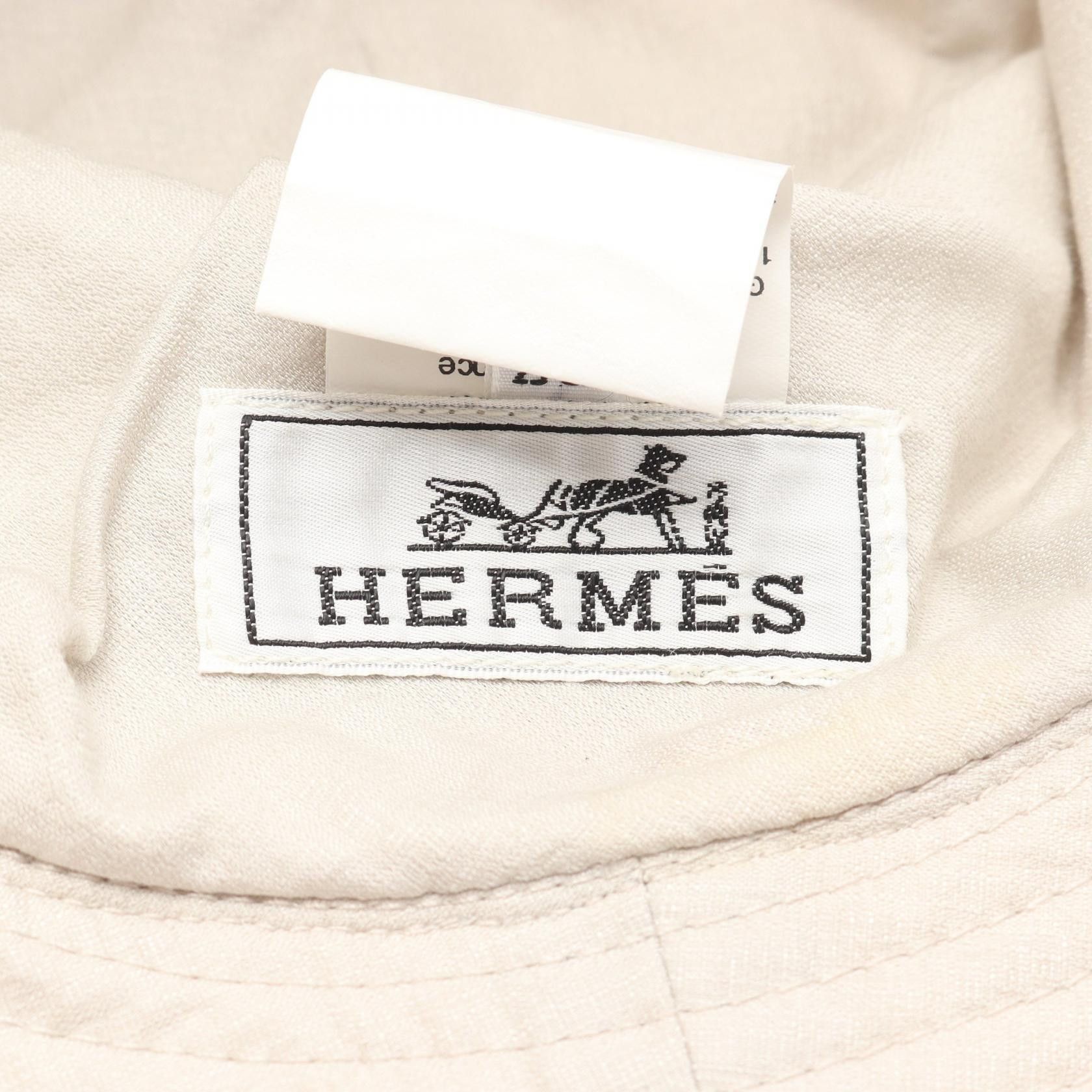 Hermes Hermes Hermes Hat Silk Leather Cotton Hat Leather Hats Size ONE SIZE - 4 Thumbnail