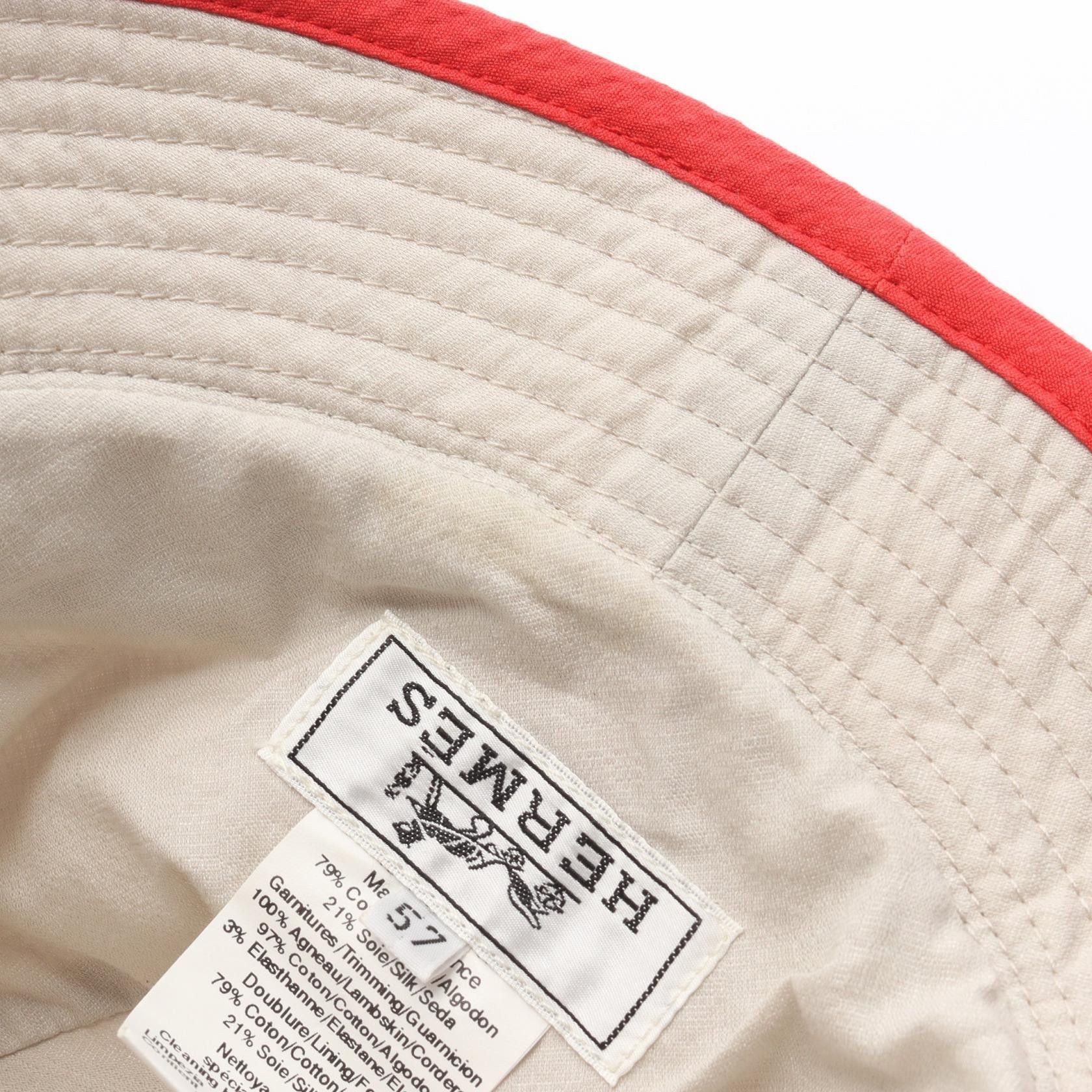 Hermes Hermes Hermes Hat Silk Leather Cotton Hat Leather Hats Size ONE SIZE - 7 Thumbnail