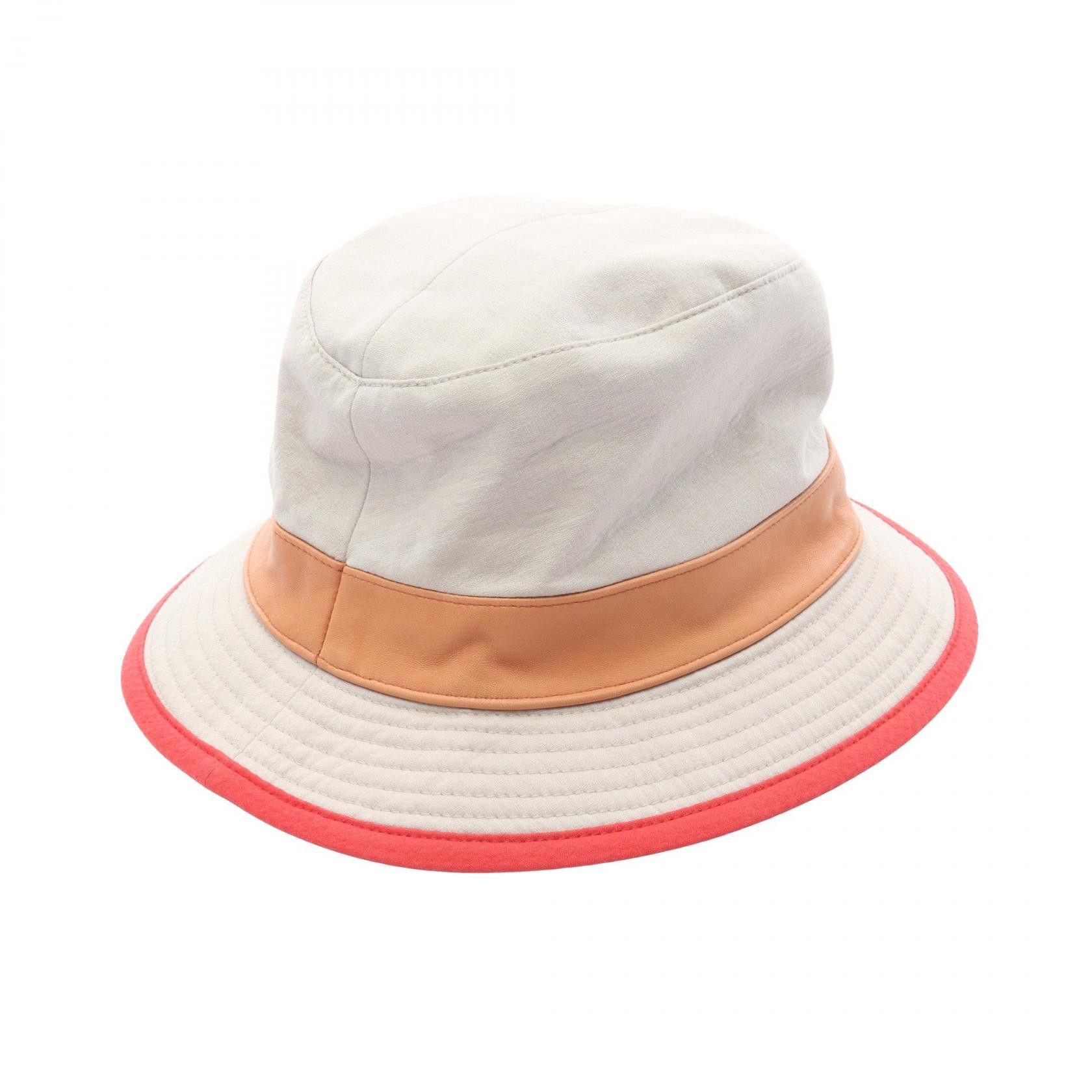Hermes Hermes Hermes Hat Silk Leather Cotton Hat Leather Hats Size ONE SIZE - 2 Thumbnail