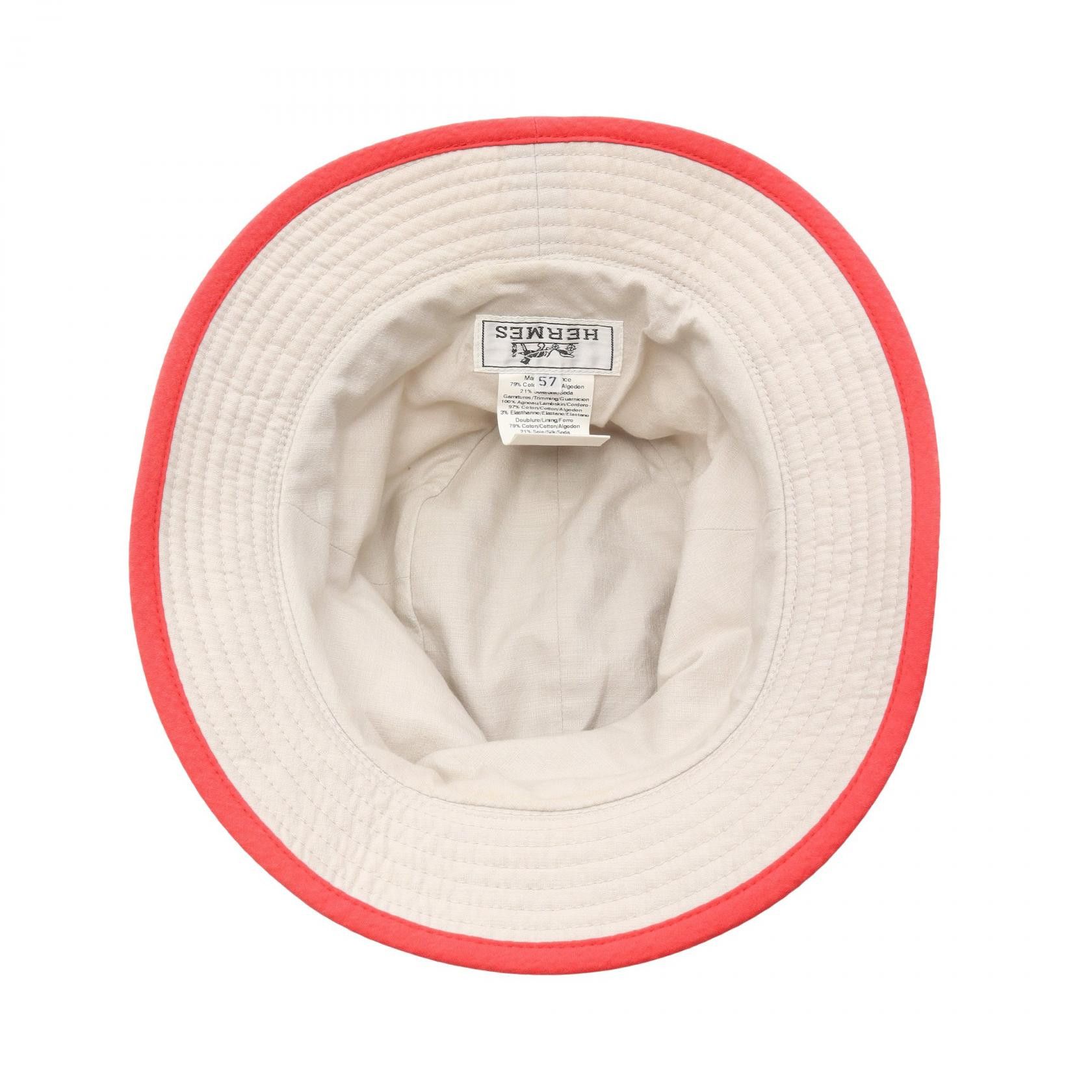 Hermes Hermes Hermes Hat Silk Leather Cotton Hat Leather Hats Size ONE SIZE - 3 Thumbnail