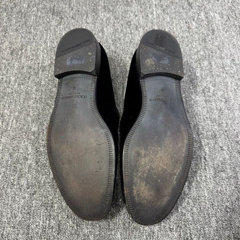 Dolce & Gabbana black velvet slip-on loafers Size US 9 / EU 42 - 4 Thumbnail
