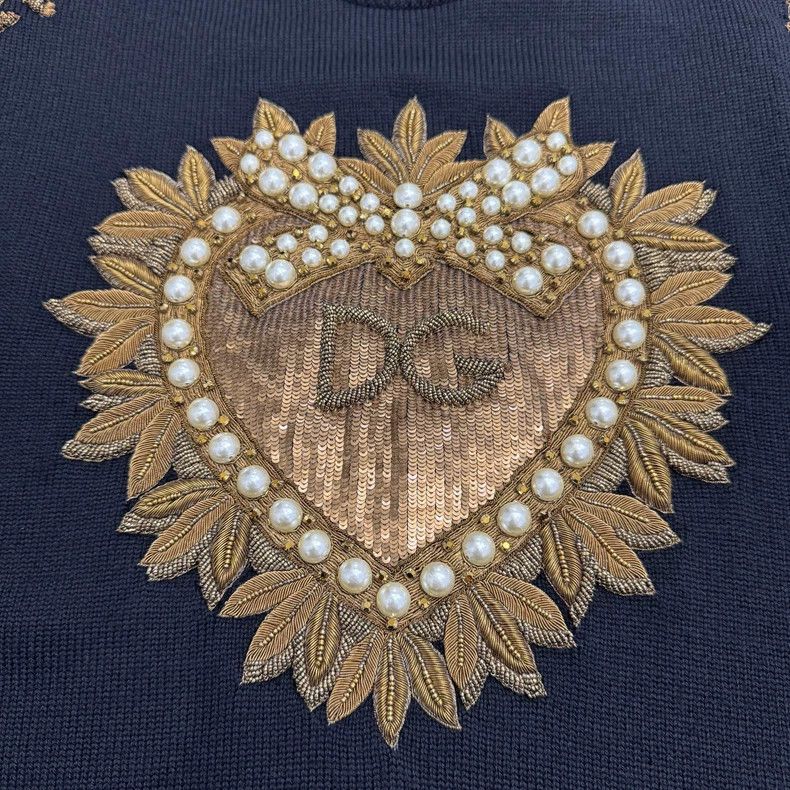 Dolce & Gabbana DG gold embroidery wool sweater Size US L / EU 52-54 / 3 - 4 Thumbnail