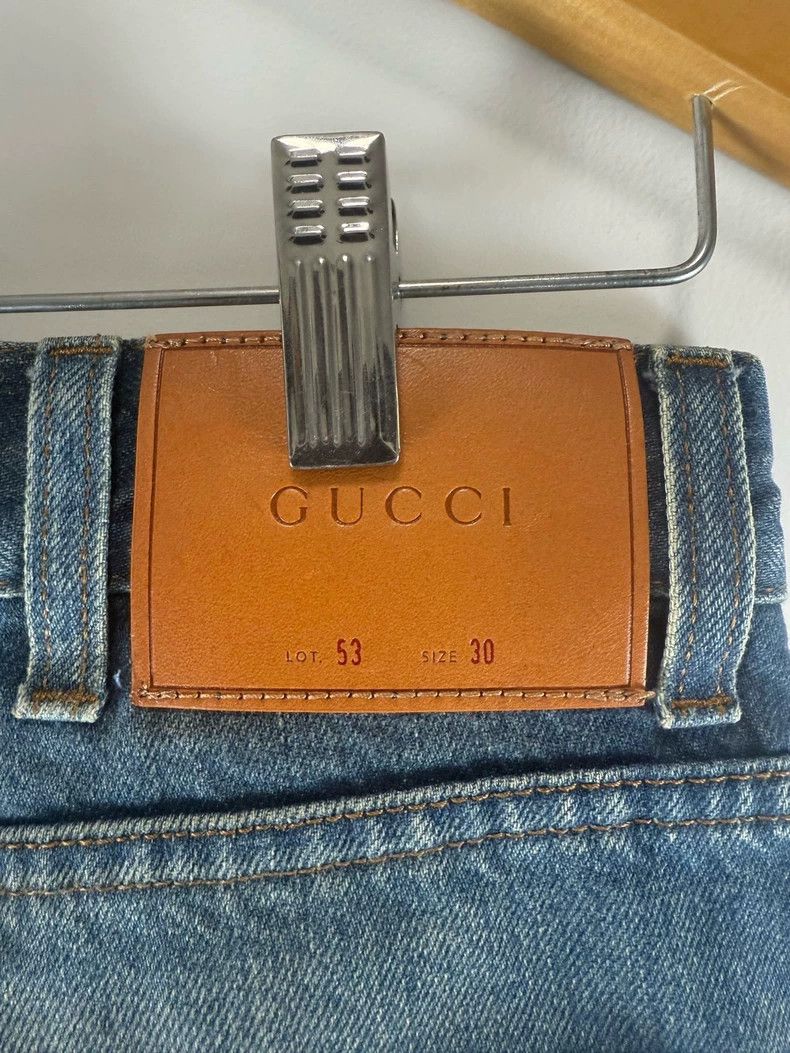 Gucci Gucci Men's Blue Embroidered Jeans Size US 30 / EU 46 - 4 Thumbnail
