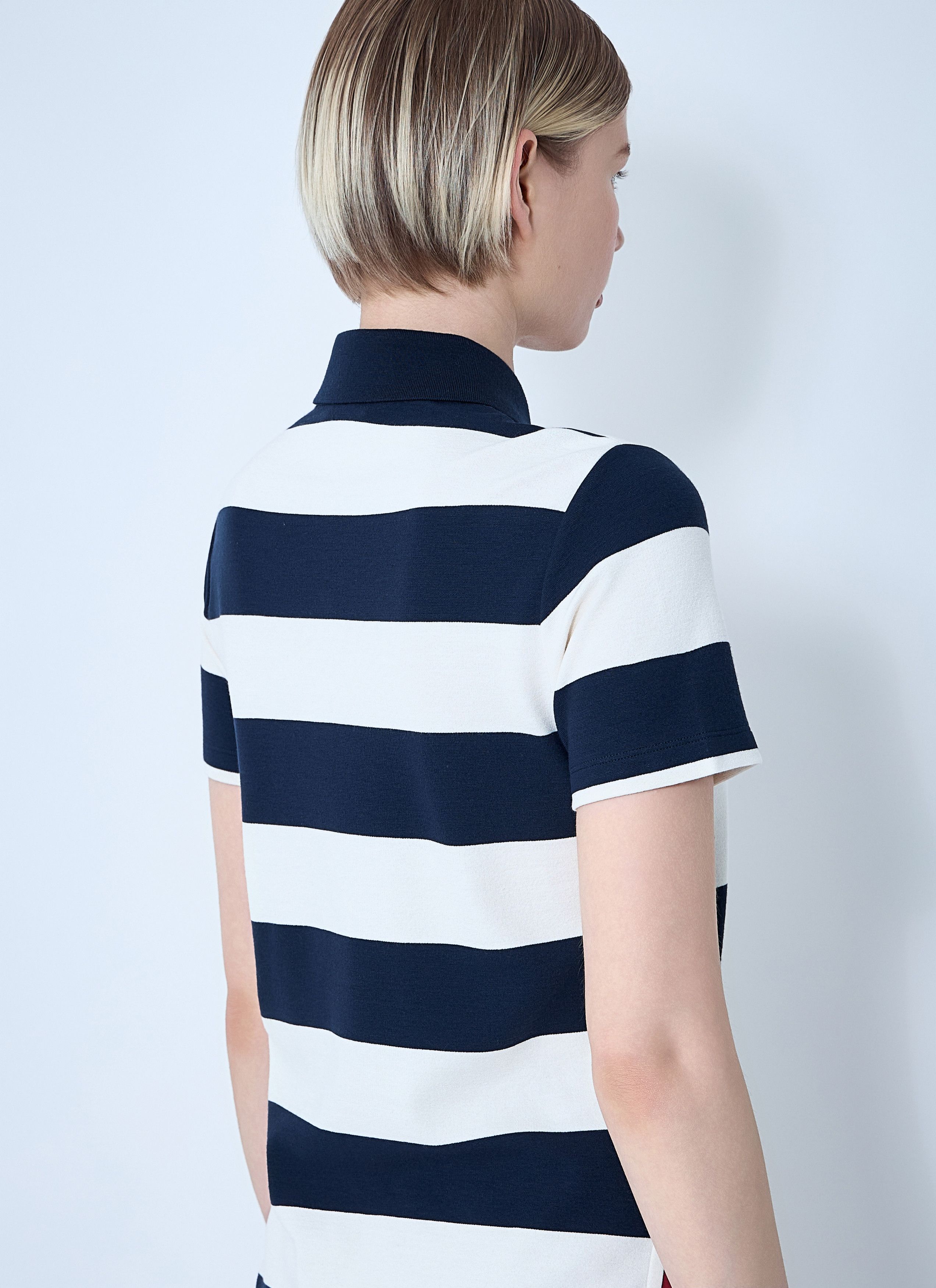 Moncler Striped Polo Shirt Size L / US 10 / IT 46 - 6 Thumbnail