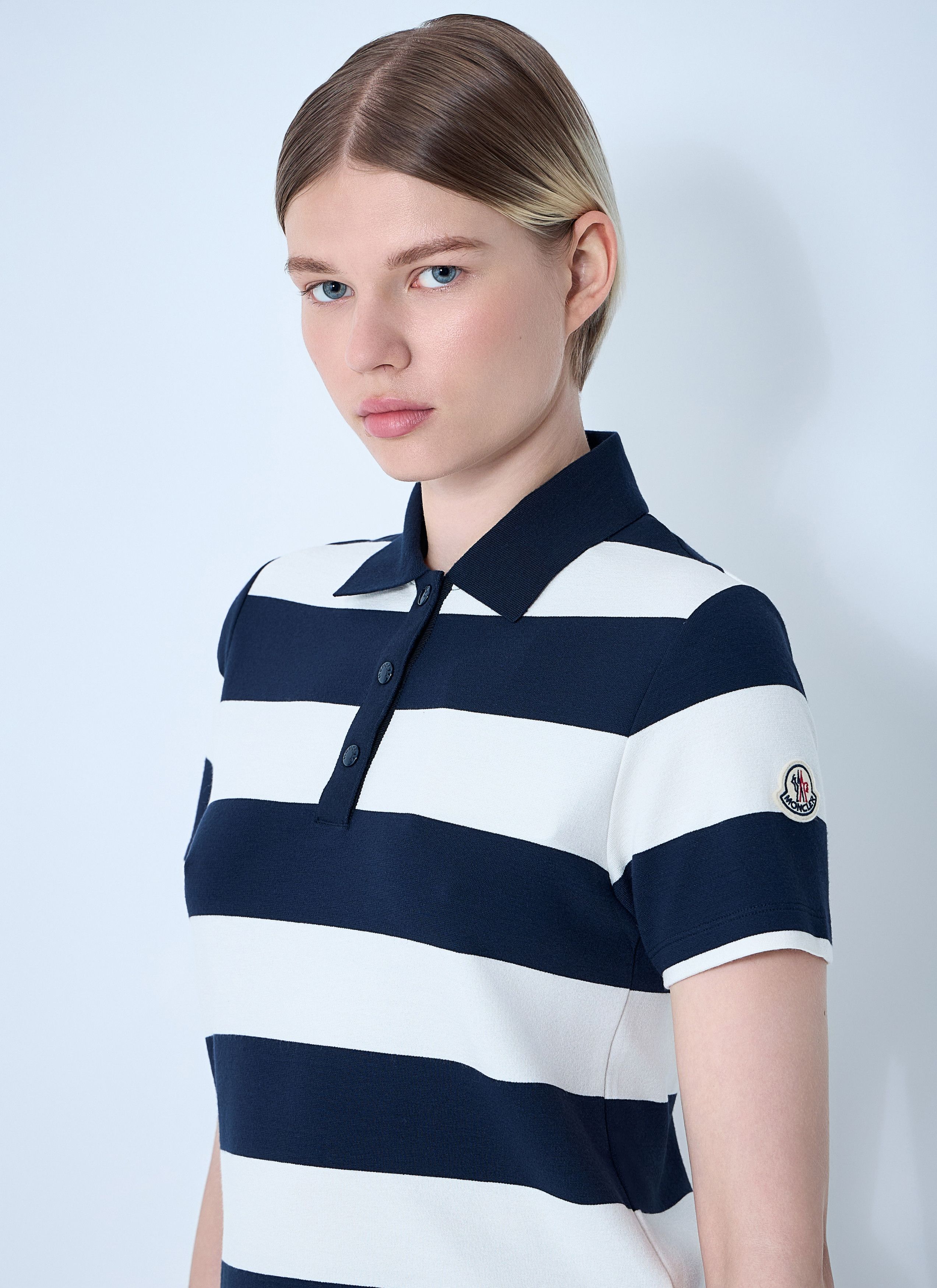 Moncler Striped Polo Shirt Size M / US 6-8 / IT 42-44 - 5 Thumbnail