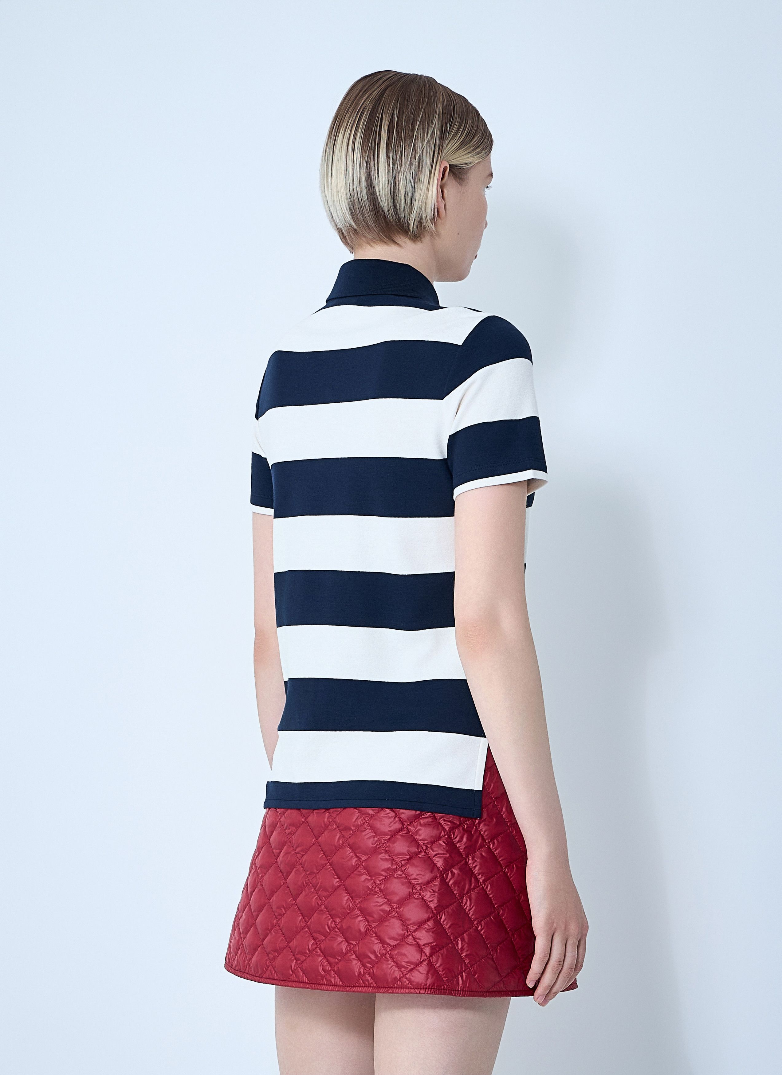 Moncler Striped Polo Shirt Size M / US 6-8 / IT 42-44 - 4 Thumbnail