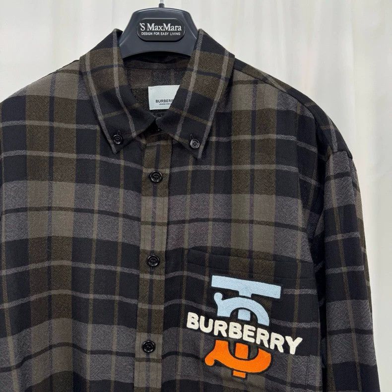 Burberry Burberry Wool Embroidered Plaid Shirt Size US M / EU 48-50 / 2 - 3 Thumbnail