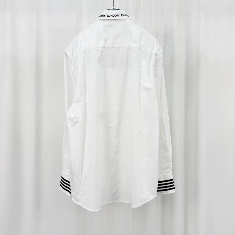 Burberry Burberry Embroidered Striped Long Sleeve Shirt Size US M / EU 48-50 / 2 - 2 Thumbnail