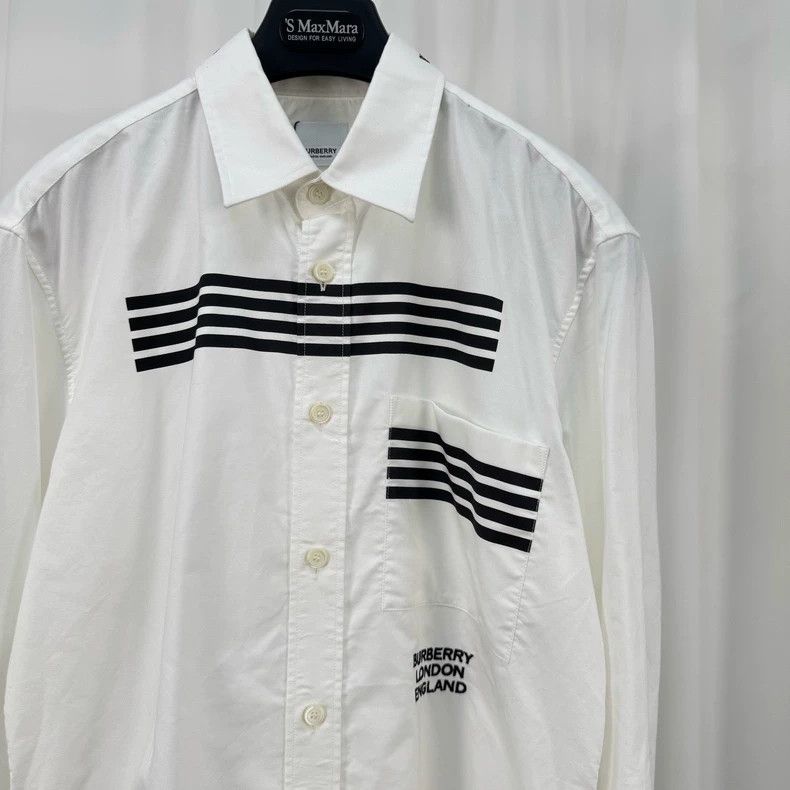 Burberry Burberry Embroidered Striped Long Sleeve Shirt Size US M / EU 48-50 / 2 - 3 Thumbnail