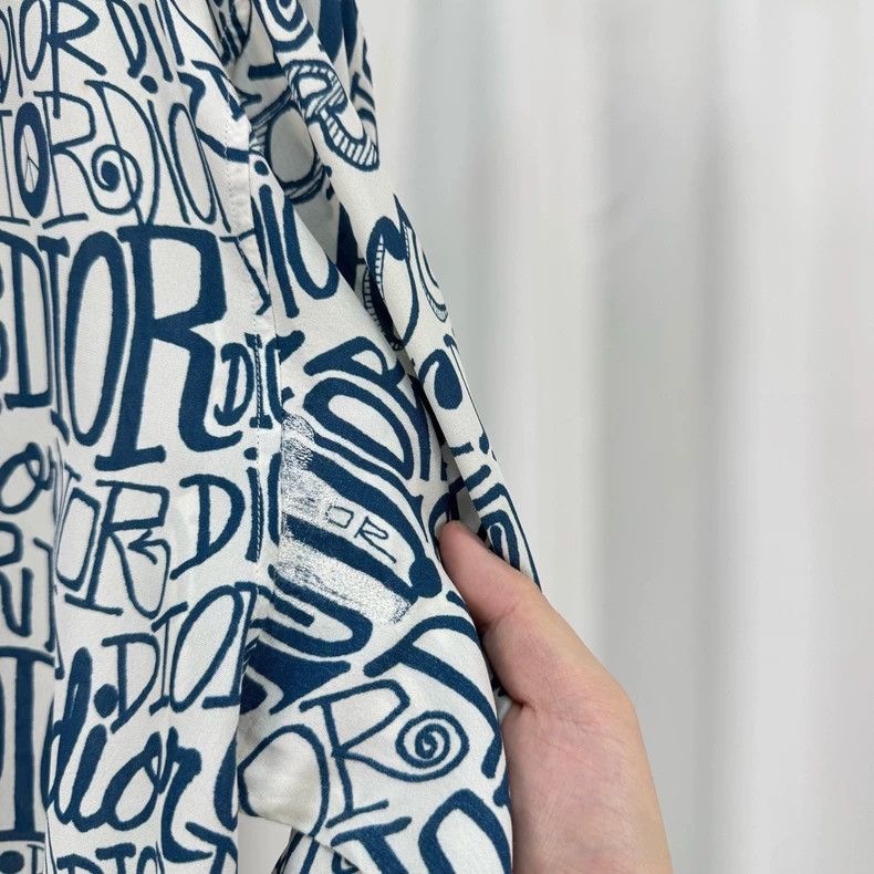 Dior Dior Stussy Collaboration All-Over Print Silk Shirt Size US XL / EU 56 / 4 - 5 Thumbnail