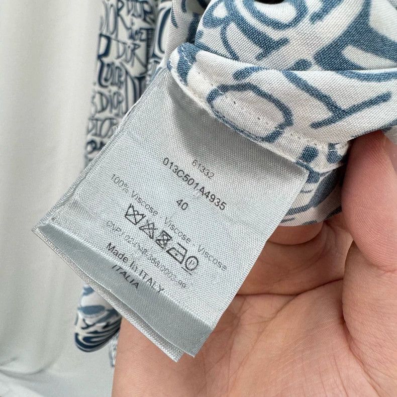 Dior Dior Stussy Collaboration All-Over Print Silk Shirt Size US XL / EU 56 / 4 - 7 Thumbnail