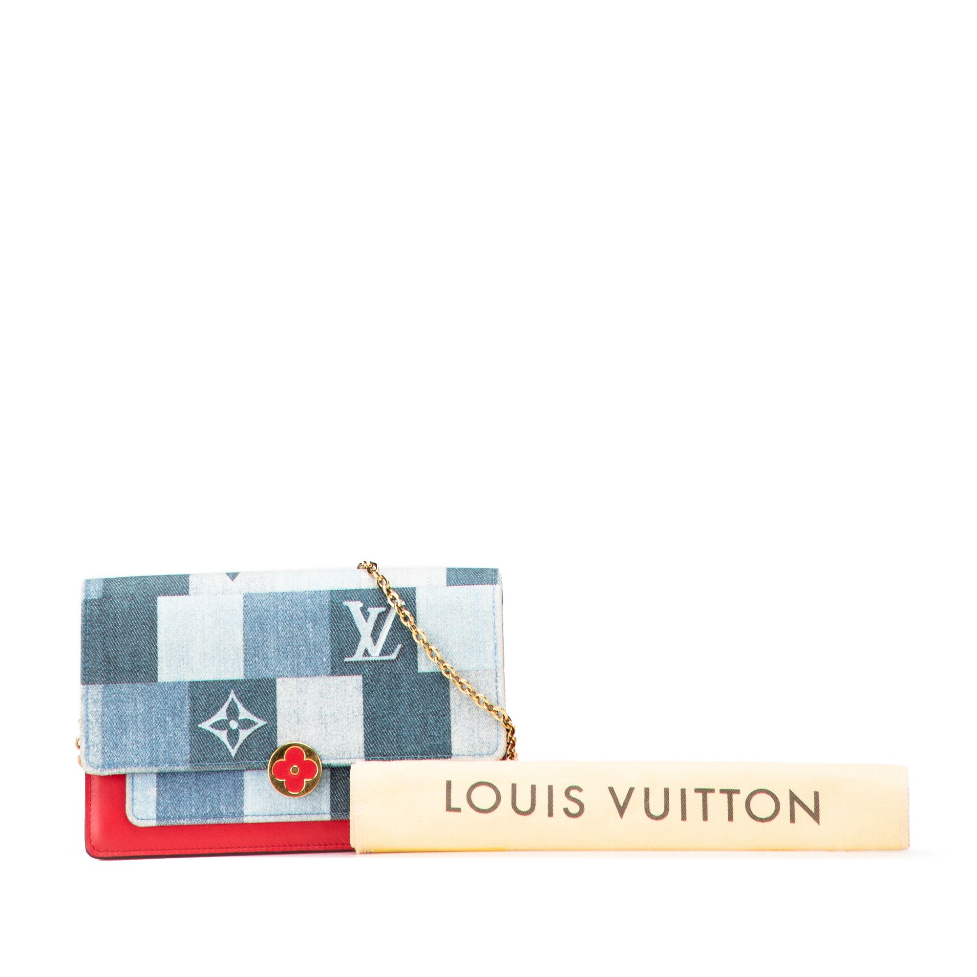 Louis Vuitton Louis Vuitton Monogram Denim Patchwork Fiore Chain Wallet Size ONE SIZE - 10 Thumbnail