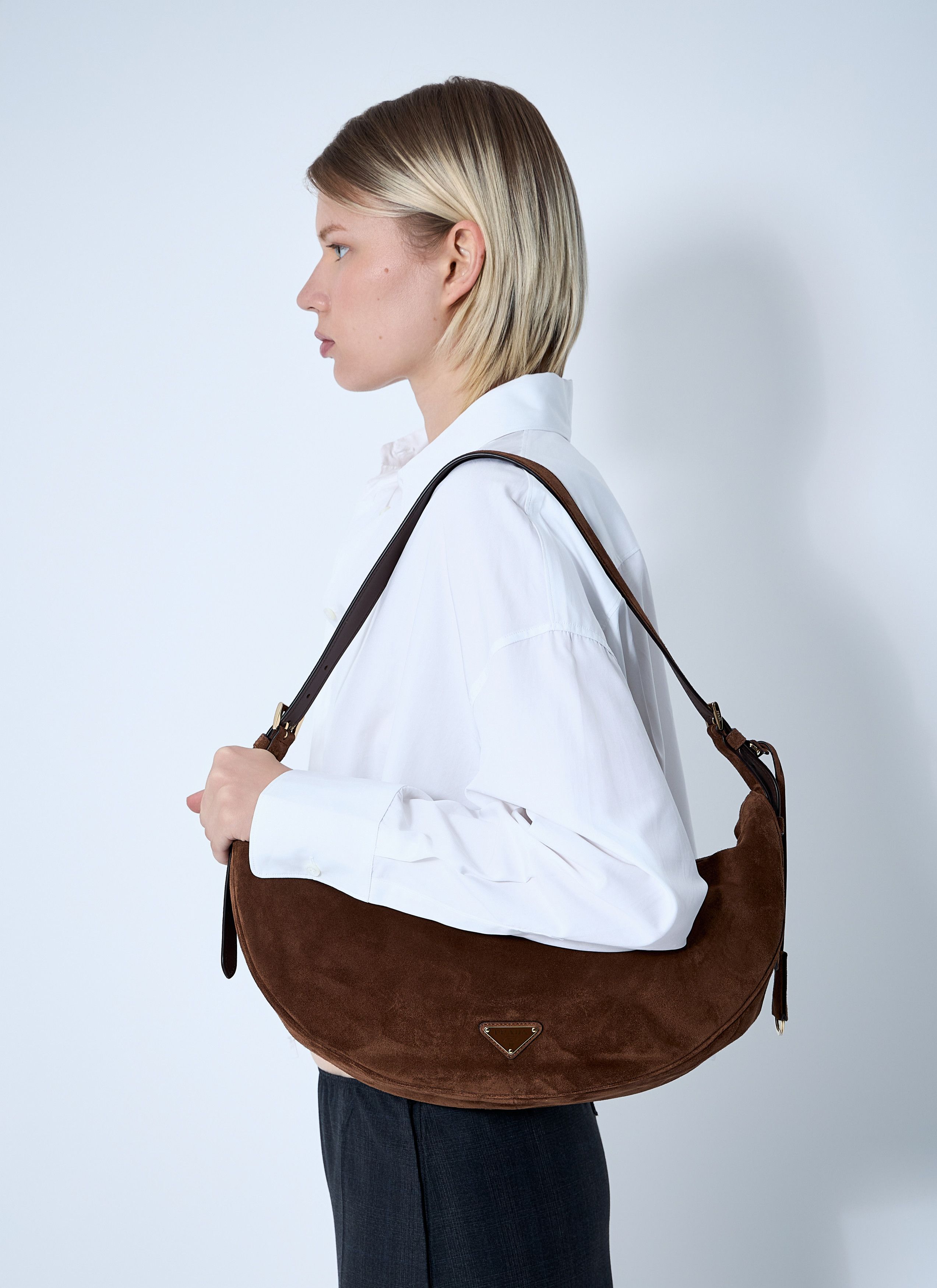 Prada Small Suede Shoulder Bag Size ONE SIZE - 7 Thumbnail