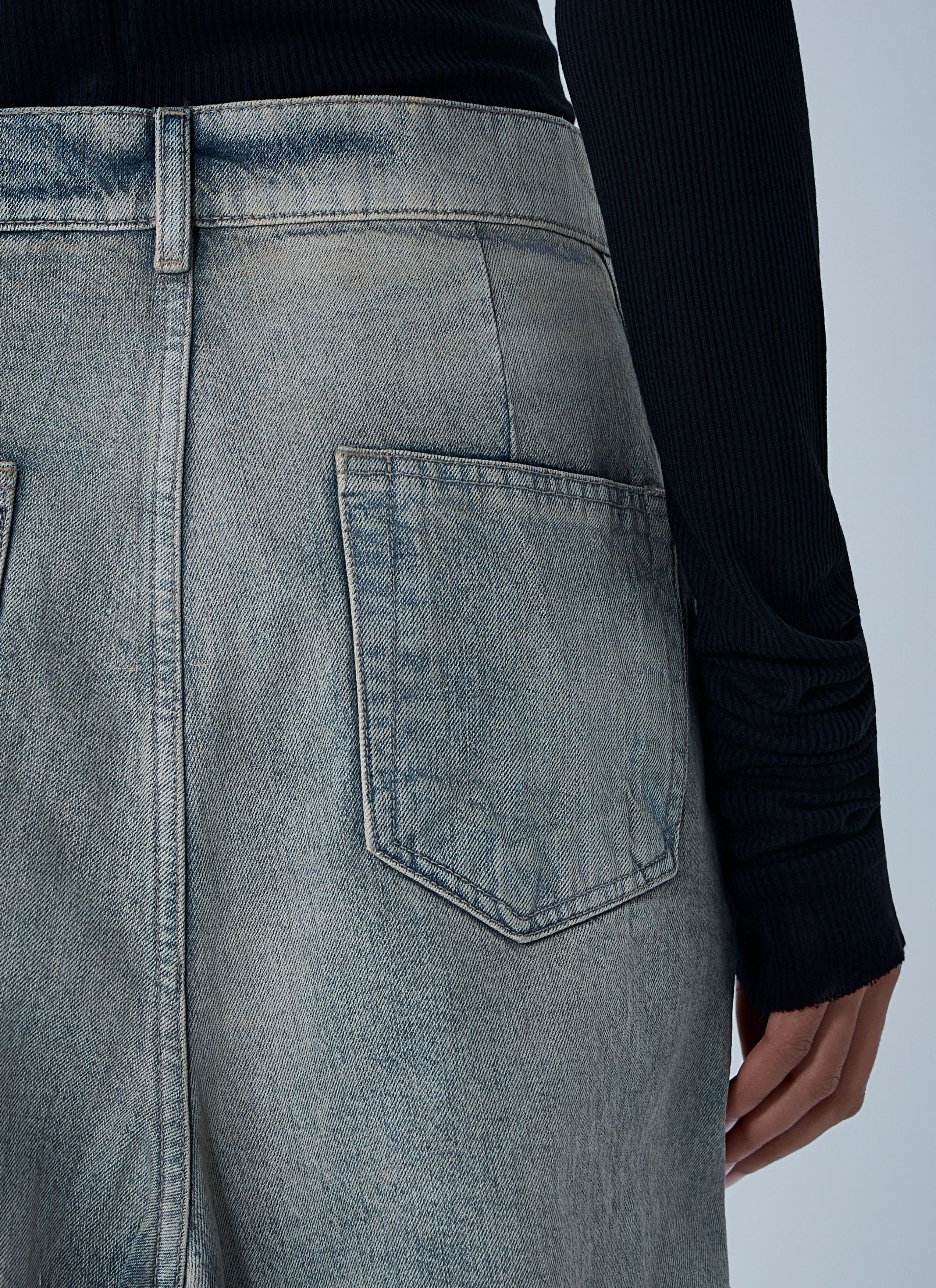 Rick Owens Slivered Denim Skirt Size 28" / US 6 / IT 42 - 6 Thumbnail