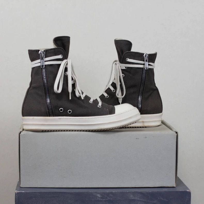 Rick Owens rickowens gray high-top sneakers Size US 5 / EU 37 - 4 Thumbnail