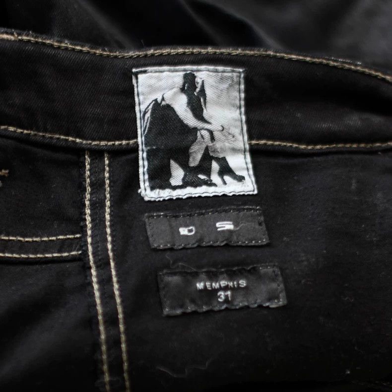 Rick Owens rickowens waxed slant zip moto pants Size US 31 - 6 Thumbnail