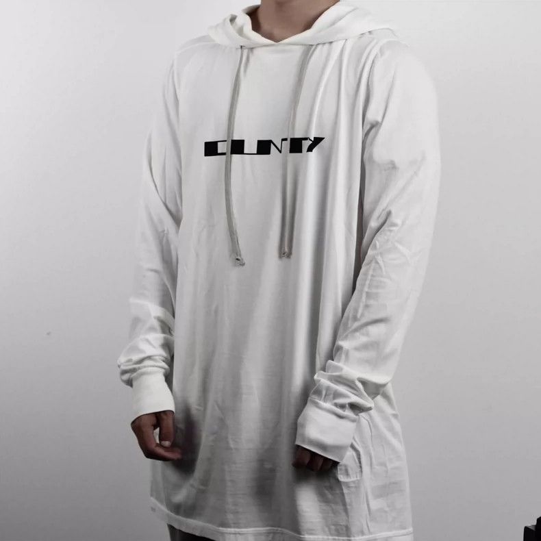Rick Owens rickowens white hoodie with print Size US L / EU 52-54 / 3 - 7 Thumbnail