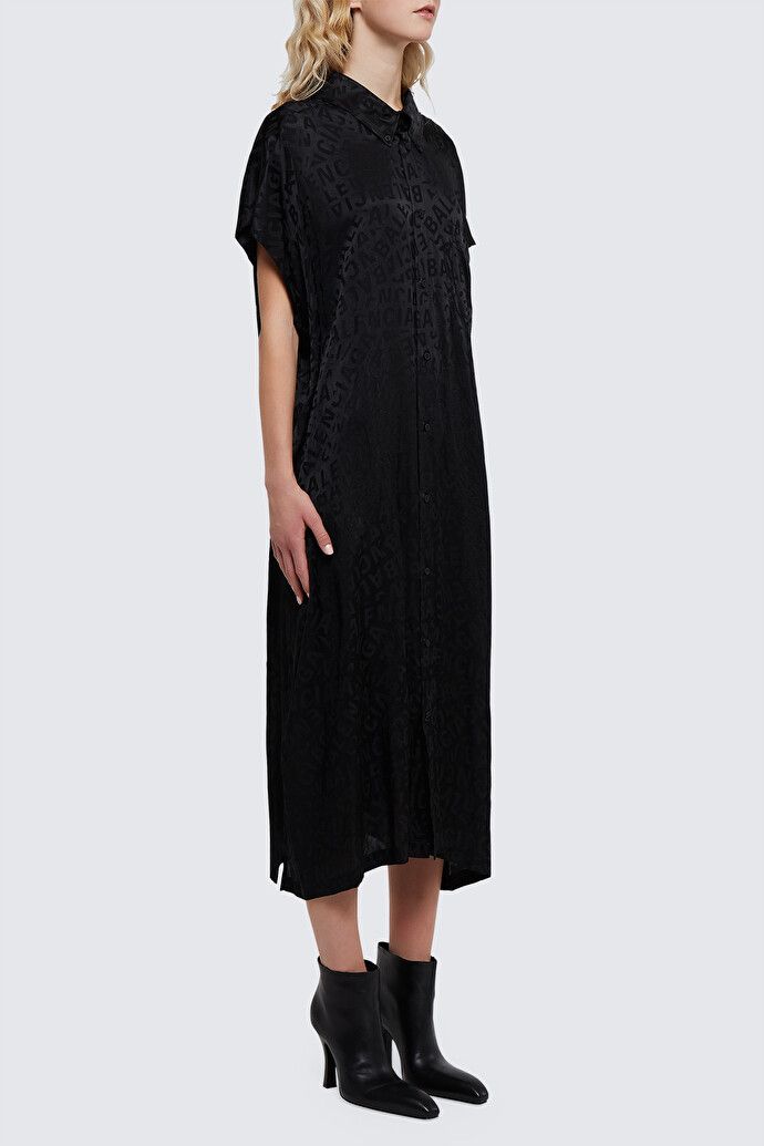 Balenciaga logo strips swing collar rawcut dress Size S / US 4 / IT 40 - 3 Thumbnail