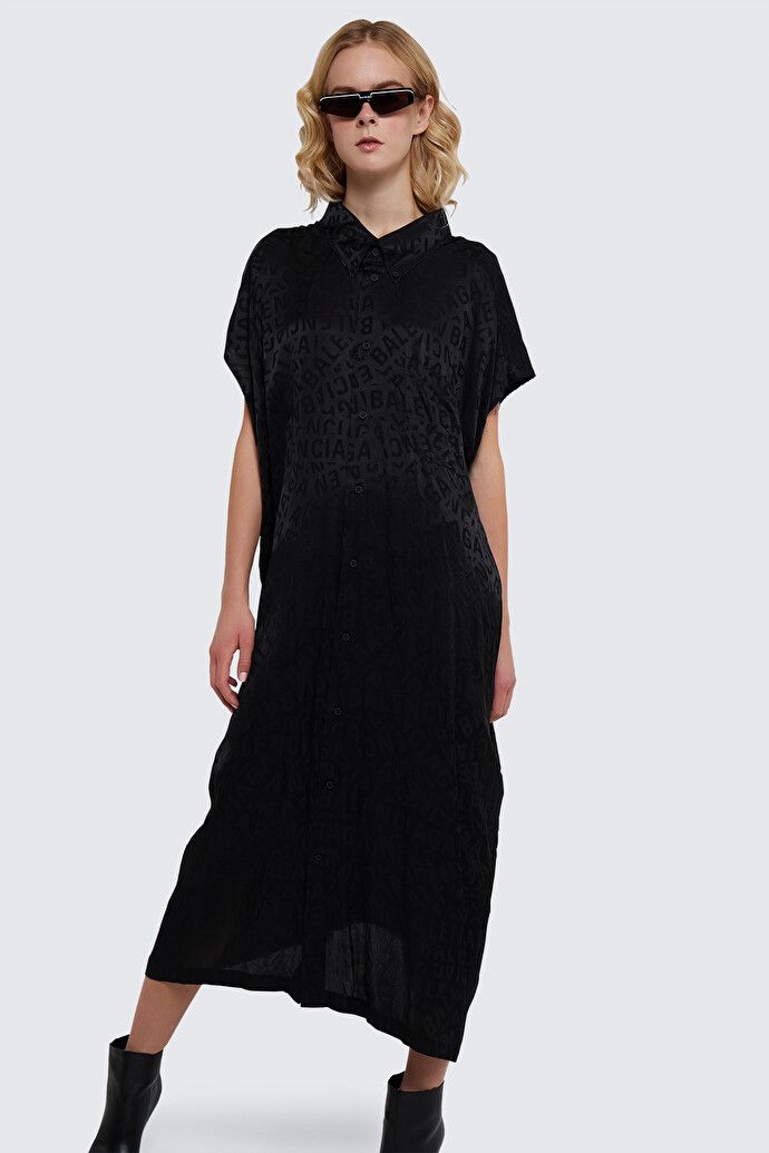 Balenciaga logo strips swing collar rawcut dress Size XS / US 0-2 / IT 36-38 - 2 Thumbnail