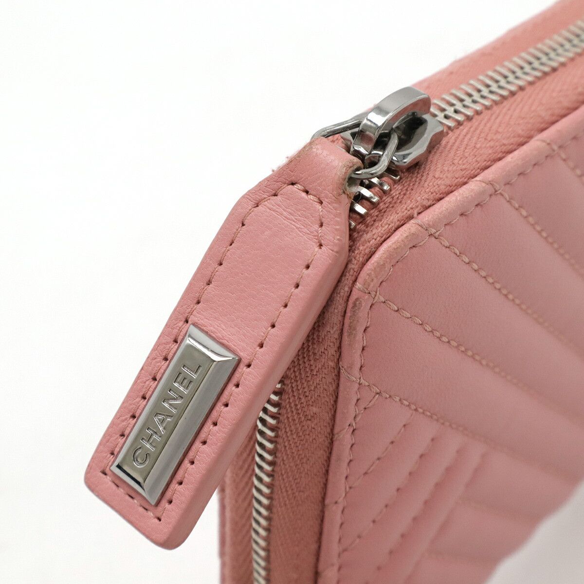 Chanel Chanel Chanel V Stitch Coco Mark Lambskin Long Wallet Leather Long Wallet A82258 Size ONE SIZE - 4 Thumbnail