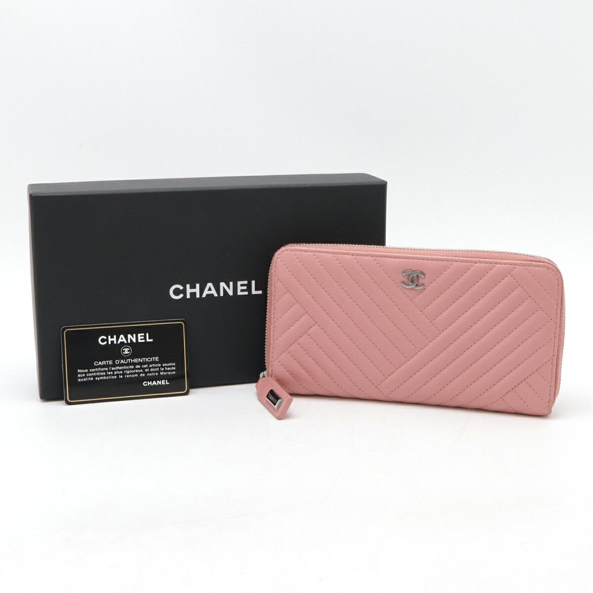 Chanel Chanel Chanel V Stitch Coco Mark Lambskin Long Wallet Leather Long Wallet A82258 Size ONE SIZE - 9 Thumbnail
