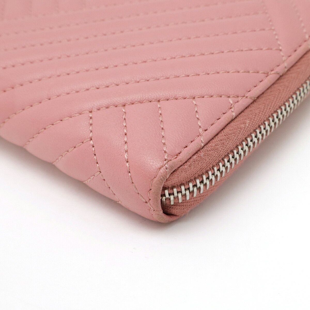 Chanel Chanel Chanel V Stitch Coco Mark Lambskin Long Wallet Leather Long Wallet A82258 Size ONE SIZE - 3 Thumbnail
