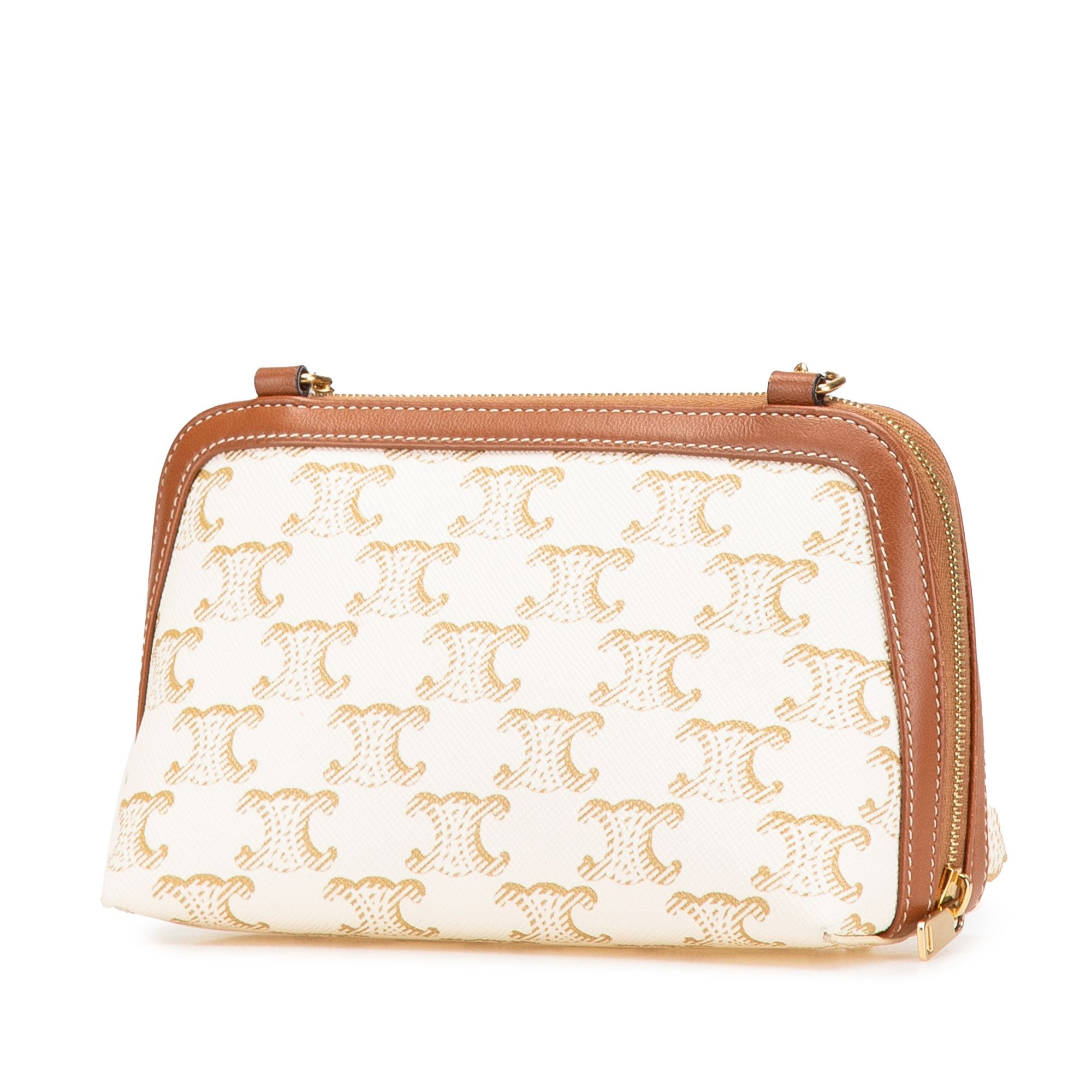 Celine Celine Triomphe Coated Canvas Clutch On Chain Size ONE SIZE - 2 Thumbnail