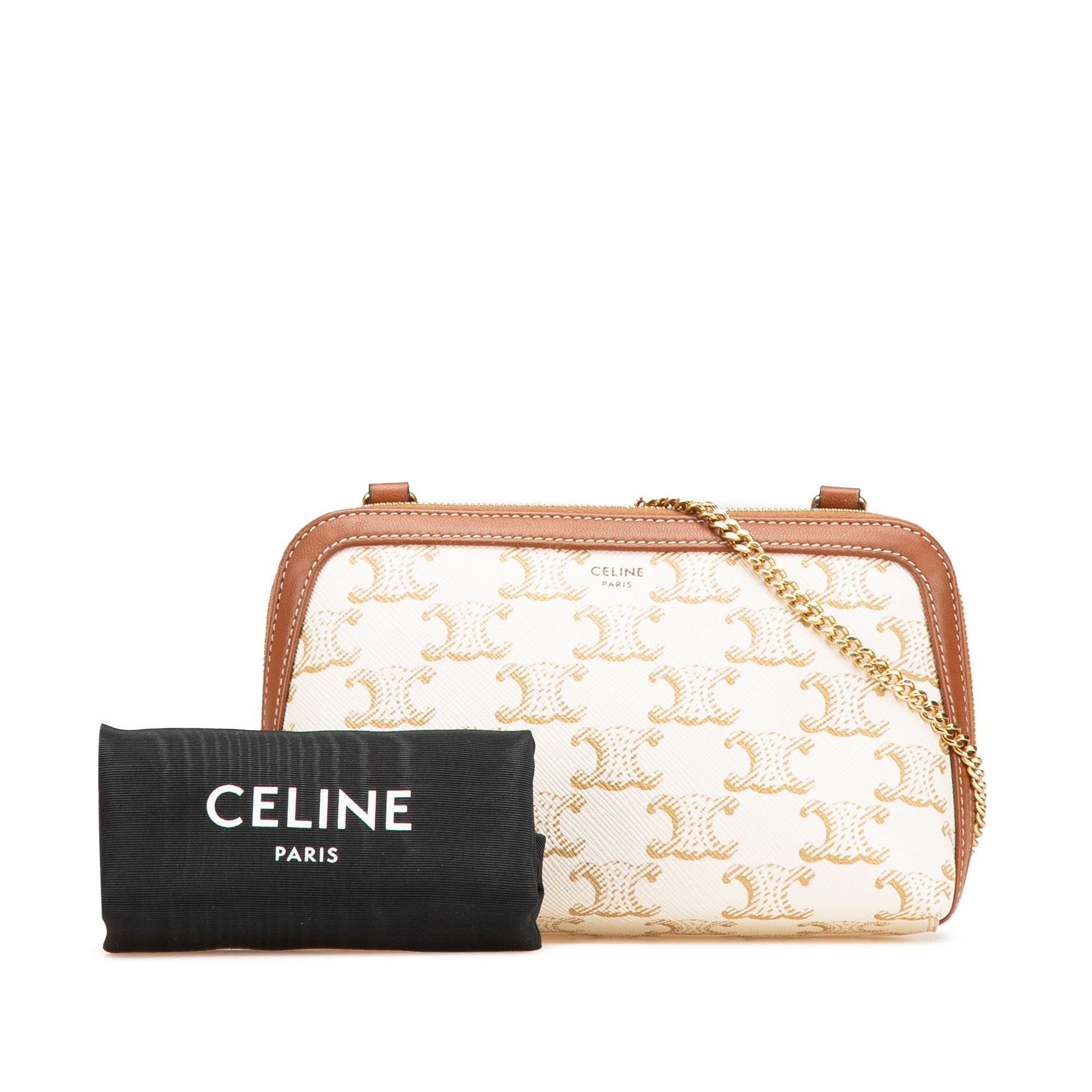 Celine Celine Triomphe Coated Canvas Clutch On Chain Size ONE SIZE - 13 Thumbnail