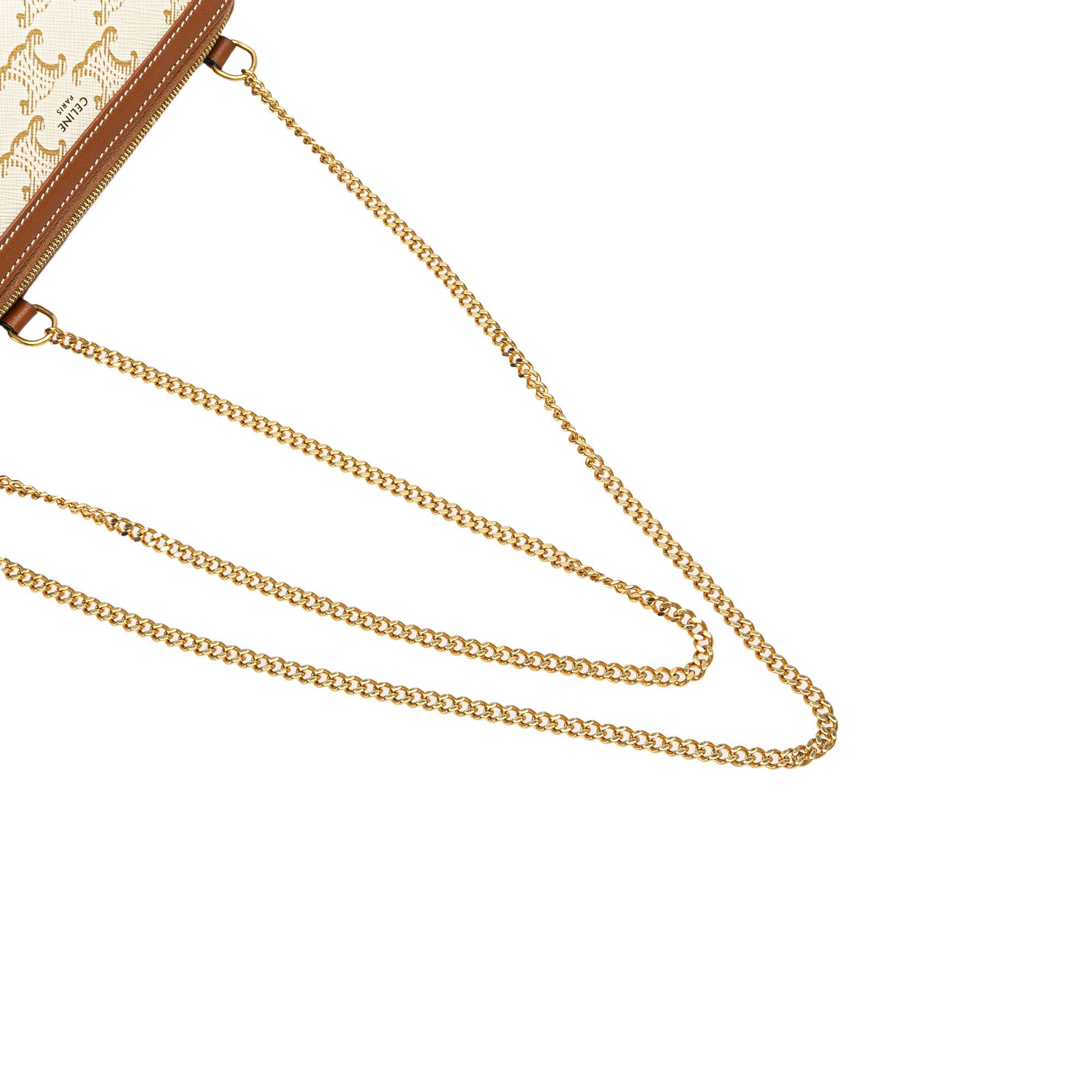 Celine Celine Triomphe Coated Canvas Clutch On Chain Size ONE SIZE - 11 Thumbnail