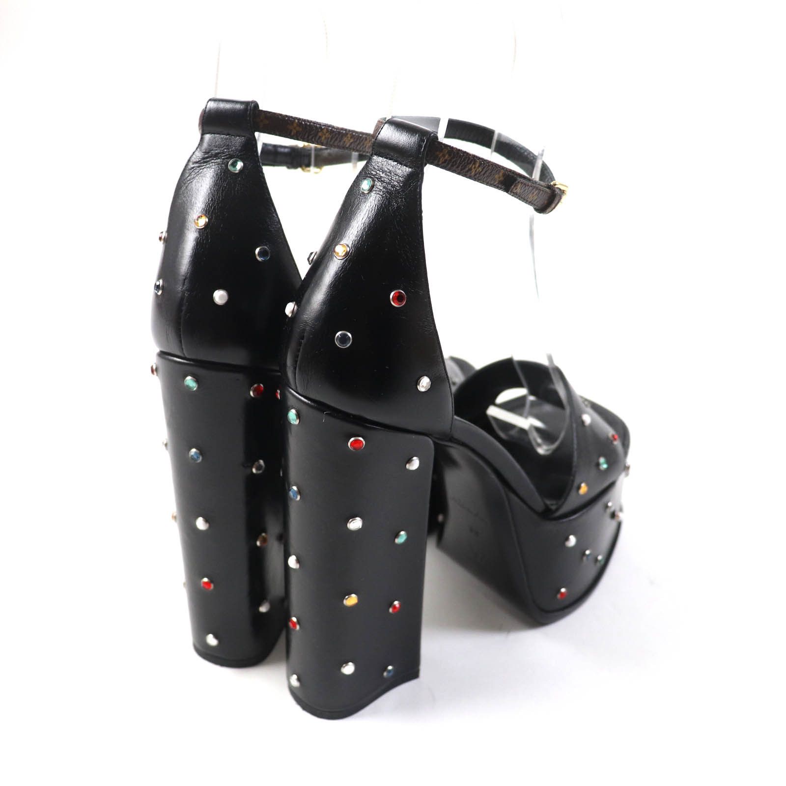 Louis Vuitton Louis Vuitton Louis Vuitton HEELED SANDALS Monogram Heeled Sandals Canvas Shoes Size ONE SIZE - 3 Thumbnail