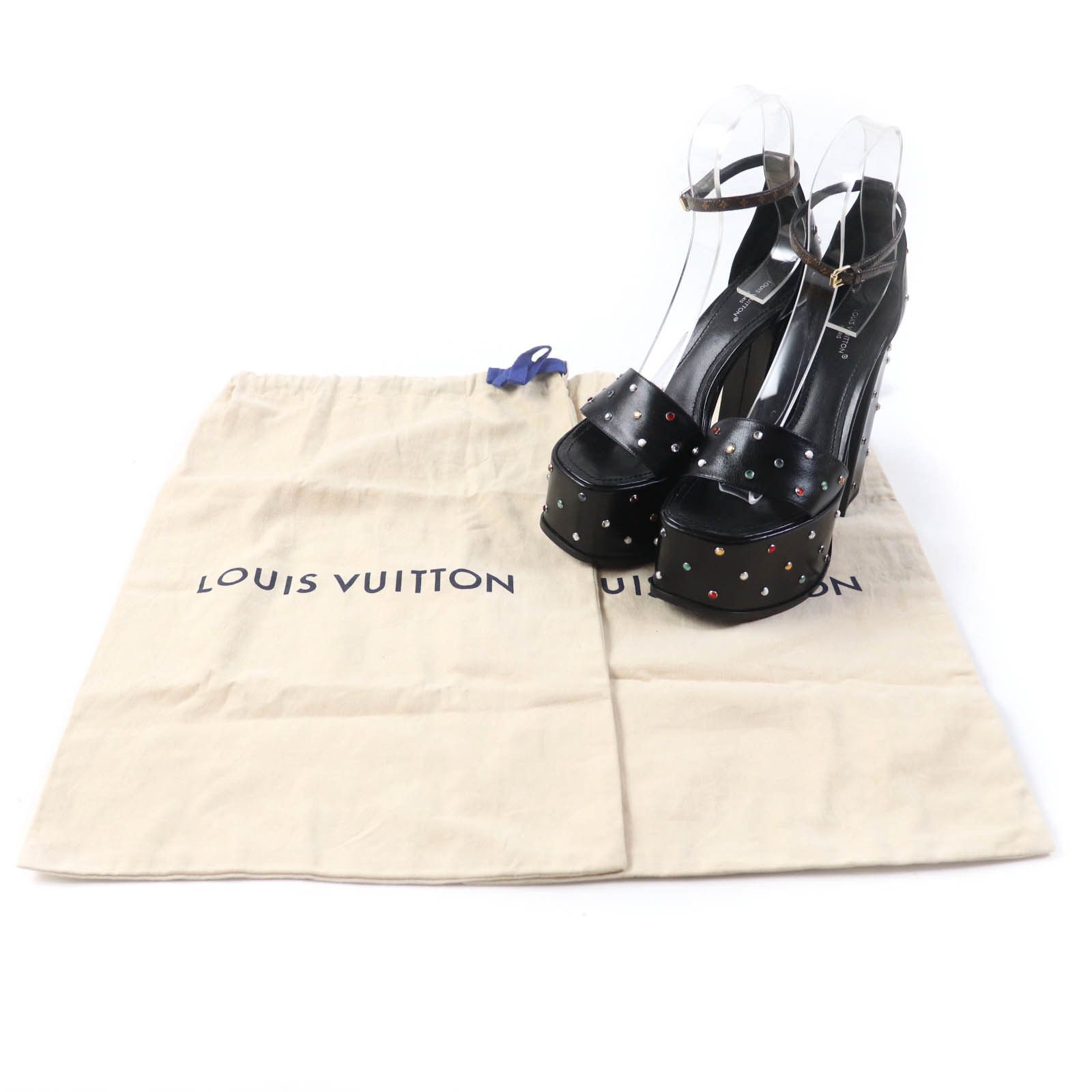 Louis Vuitton Louis Vuitton Louis Vuitton HEELED SANDALS Monogram Heeled Sandals Canvas Shoes Size ONE SIZE - 2 Thumbnail