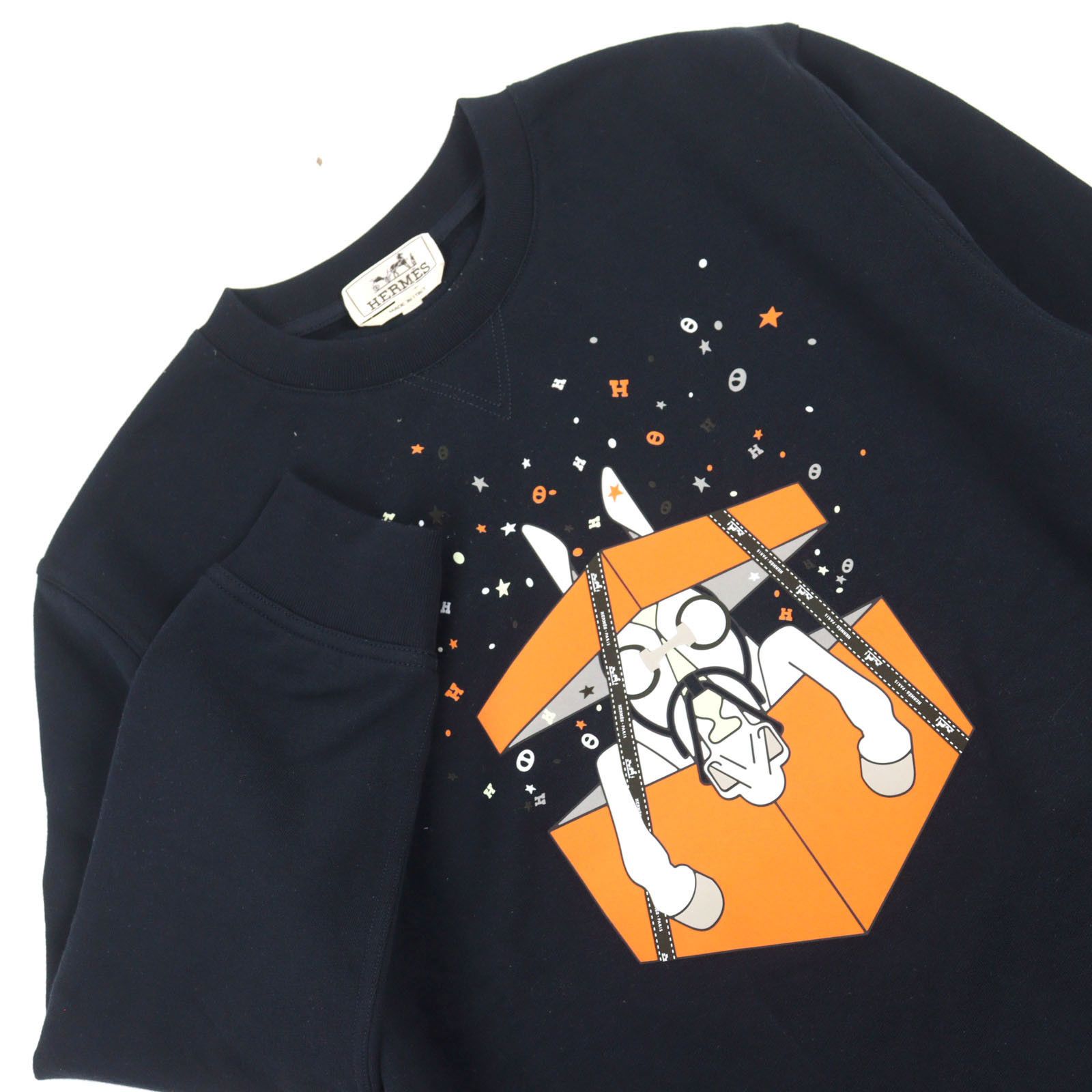 Hermes Hermes Hermes Boite Surprise H logo Chaine d'Ancre Sweatshirt Cotton Sweatshirts & Hoodies Size ONE SIZE - 2 Thumbnail