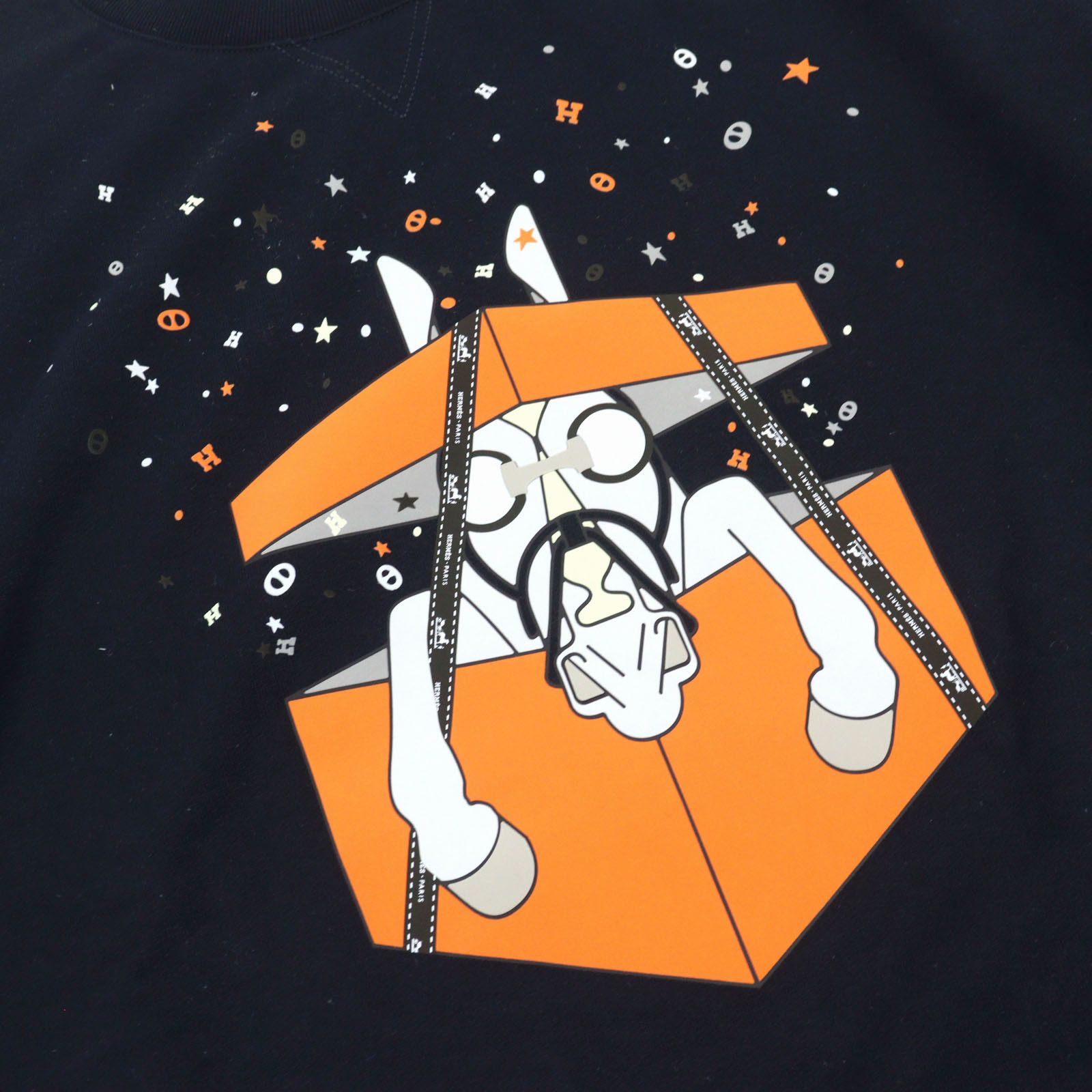 Hermes Hermes Hermes Boite Surprise H logo Chaine d'Ancre Sweatshirt Cotton Sweatshirts & Hoodies Size ONE SIZE - 4 Thumbnail