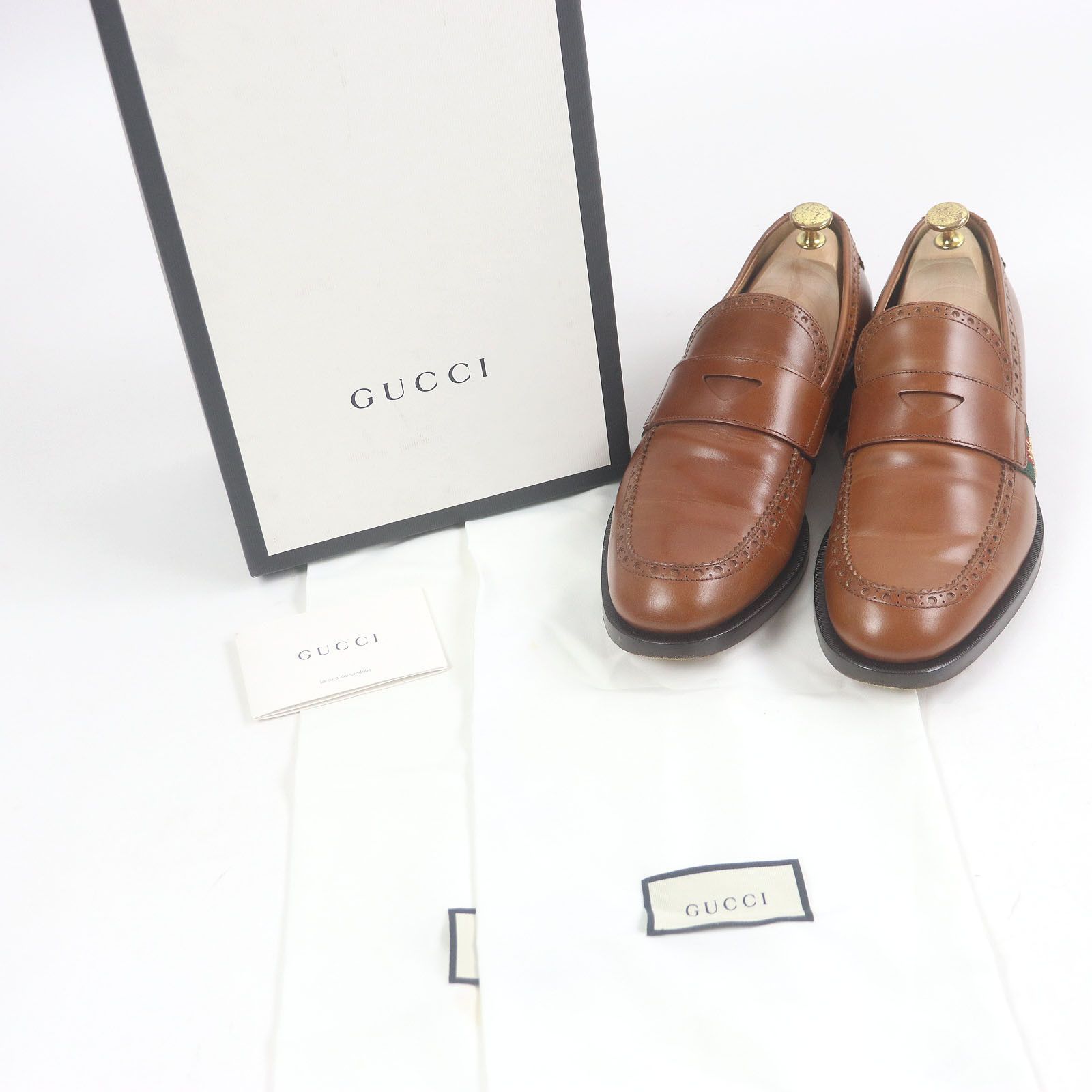 Gucci Gucci Gucci Bee embroidered web line leather loafers Leather Shoes 450990 DUTY FREE for USA Size ONE SIZE - 2 Thumbnail